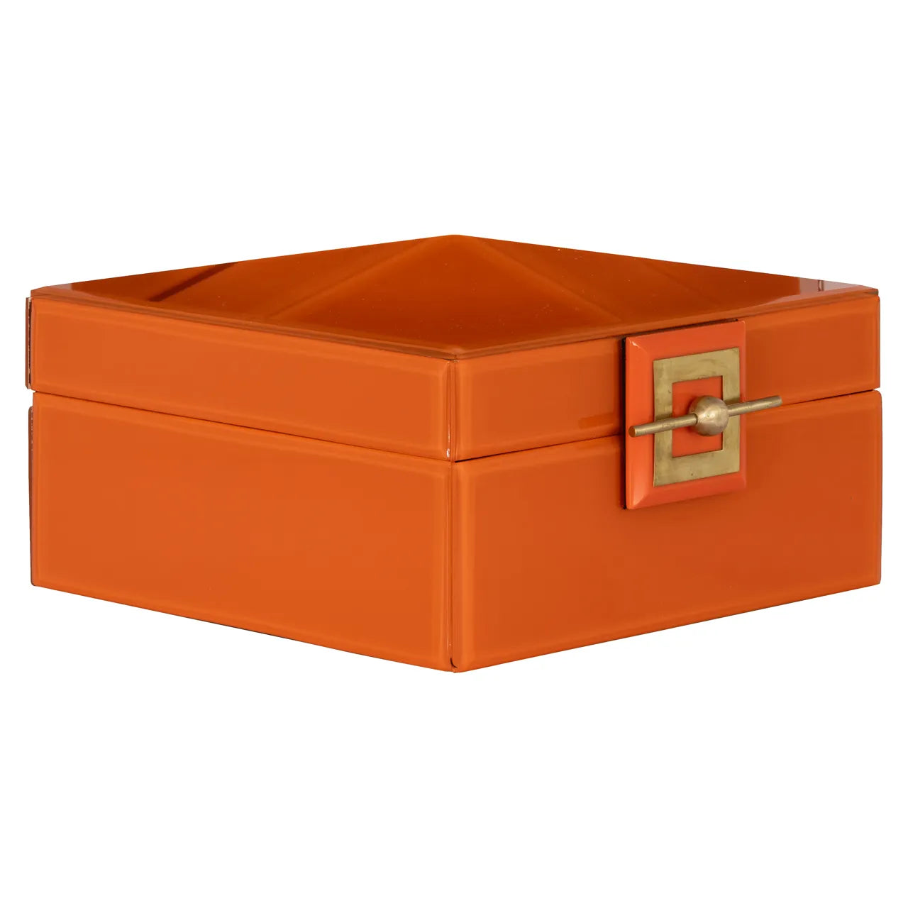 Richmond Interiors Bodine Orange Glass Jewellery Box Large