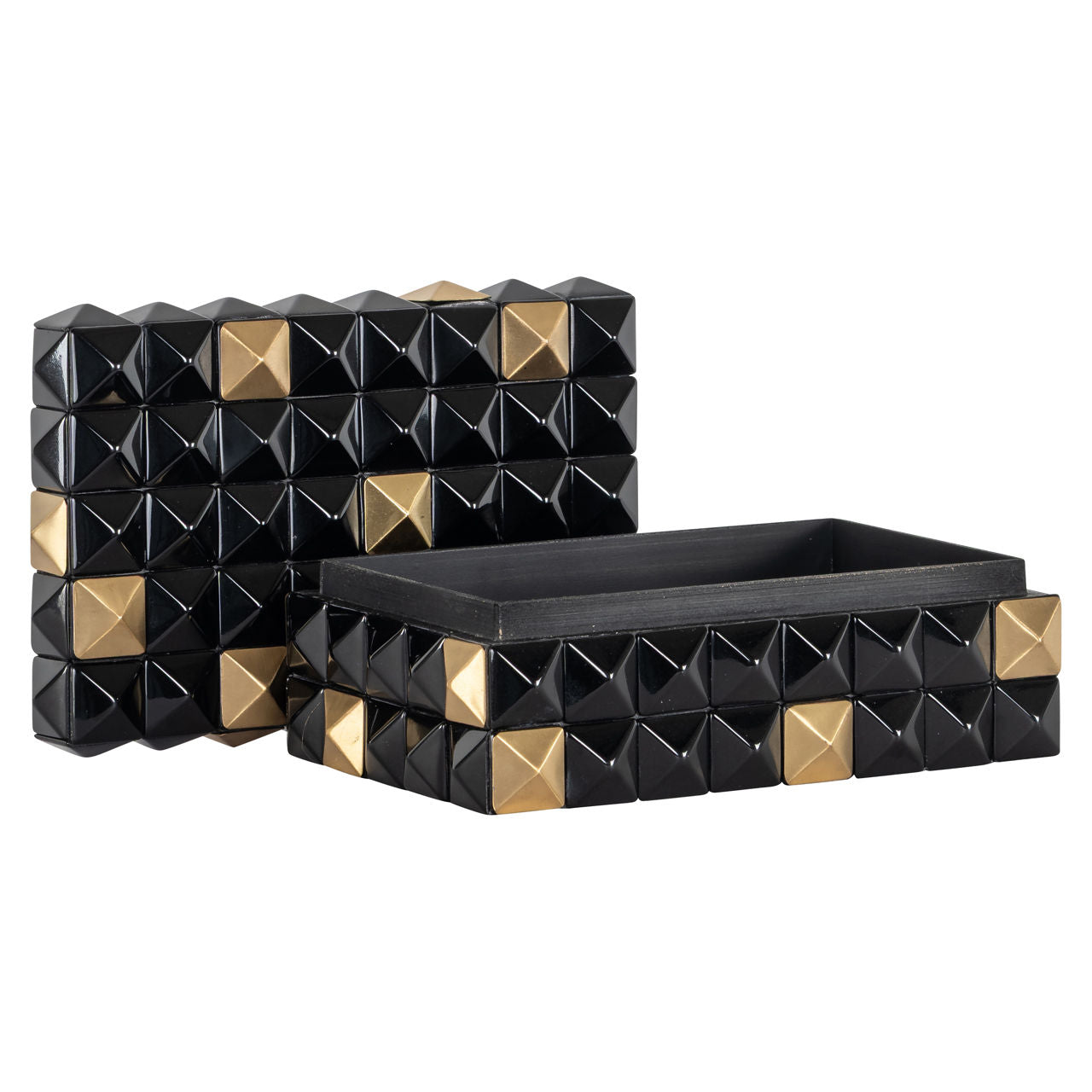 Storage box Velicia black/gold