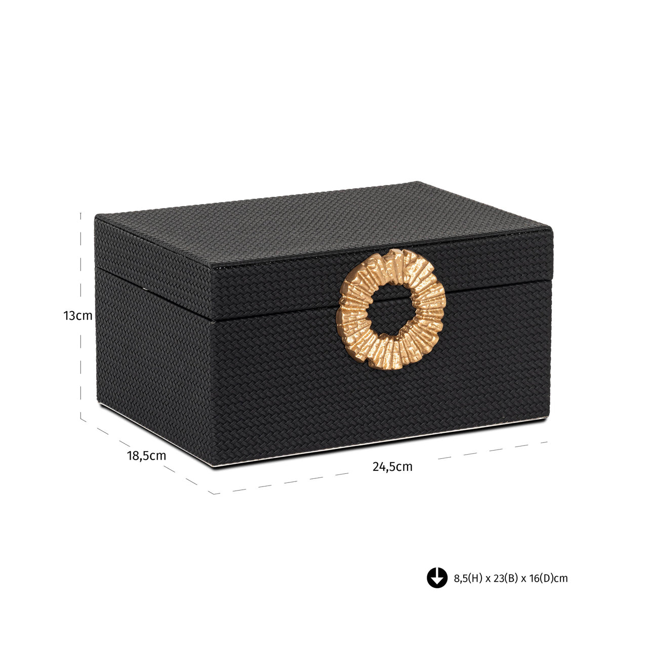 Richmond Interiors Amal Black & Gold Storage Box | Large