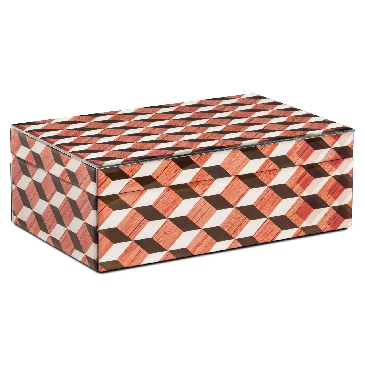 Richmond Interiors Chady Red Glass Storage Box | Large