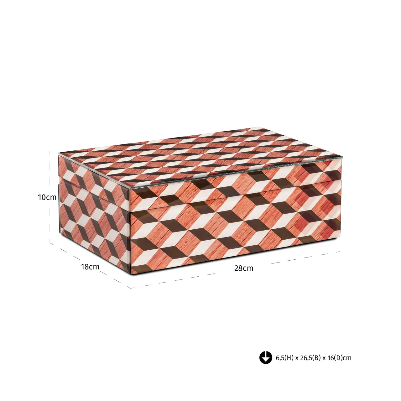 Richmond Interiors Chady Red Glass Storage Box | Large