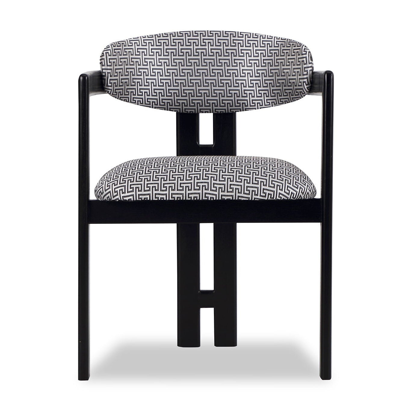 Neo Geometric Pattern Linen Look Dining Chair