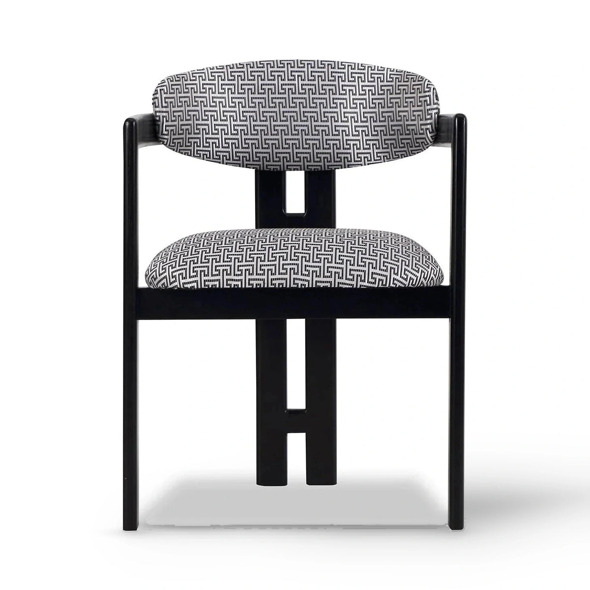 Neo Geometric Pattern Linen Look Dining Chair