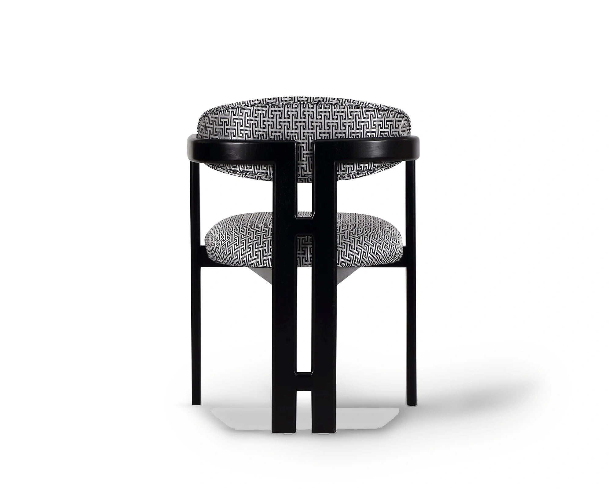 Neo Geometric Pattern Linen Look Dining Chair