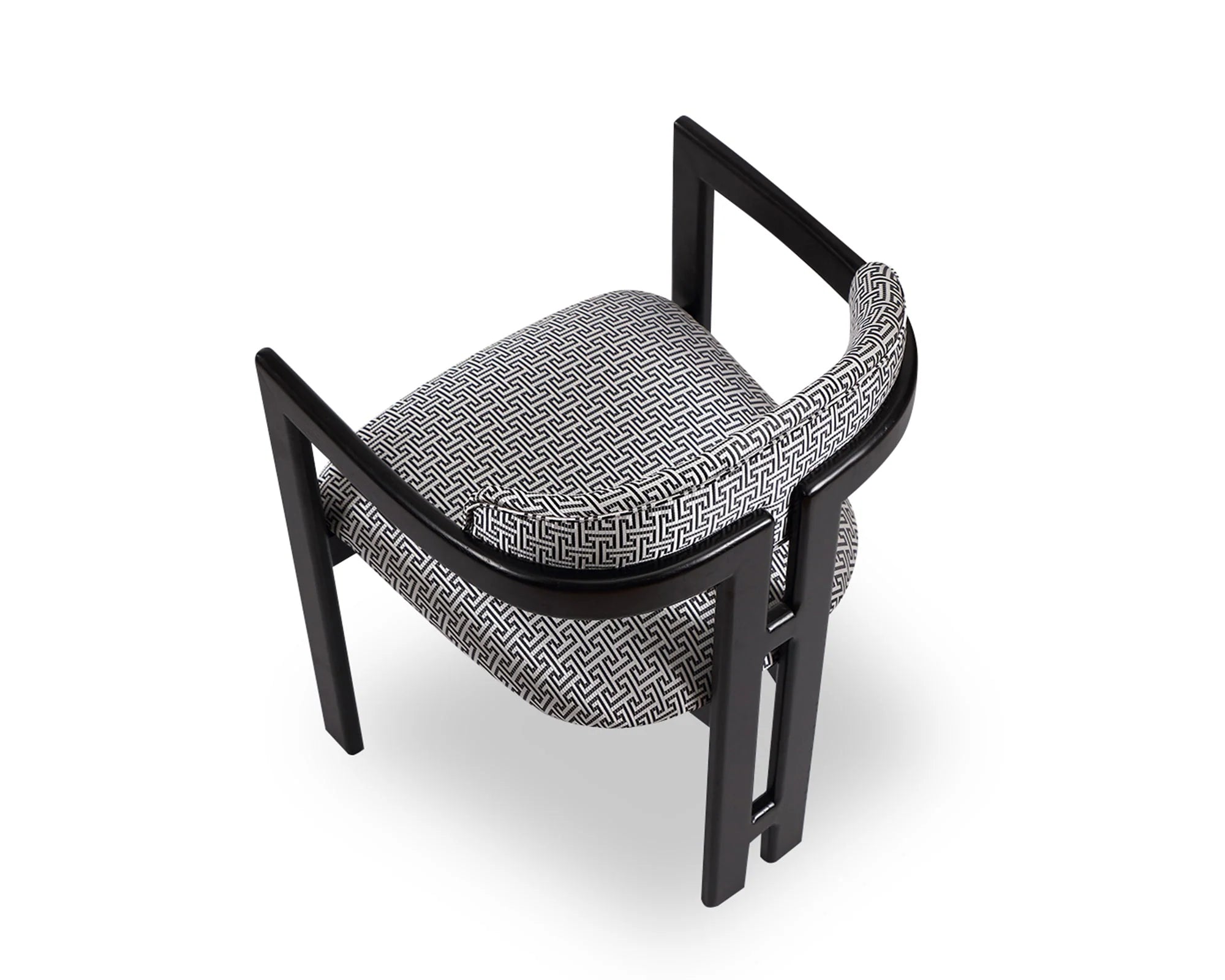 Neo Geometric Pattern Linen Look Dining Chair