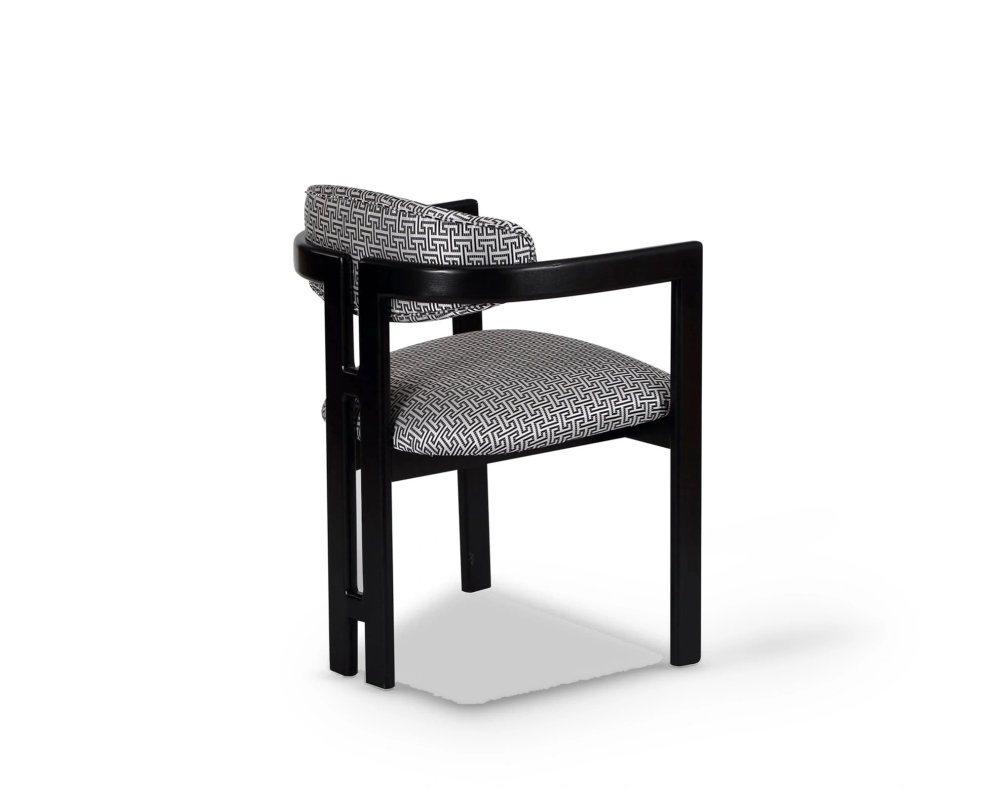 Neo Geometric Pattern Linen Look Dining Chair