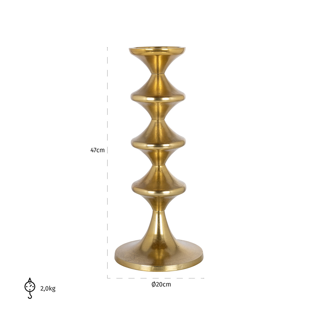 Richmond Interiors Ayden Gold Candlestick Holder Large