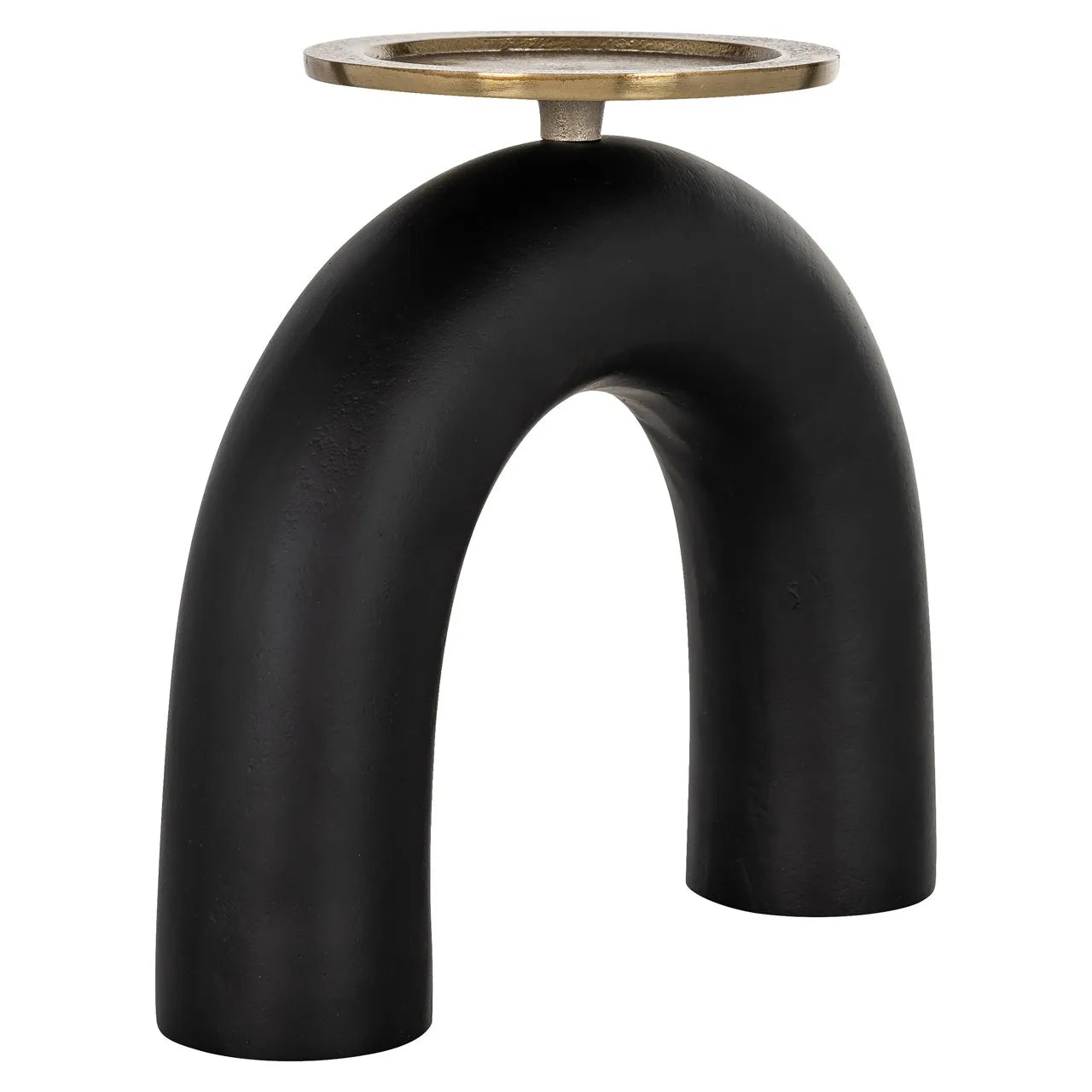 Richmond Interiors Livi Black & Gold Arc Candle Holder Large