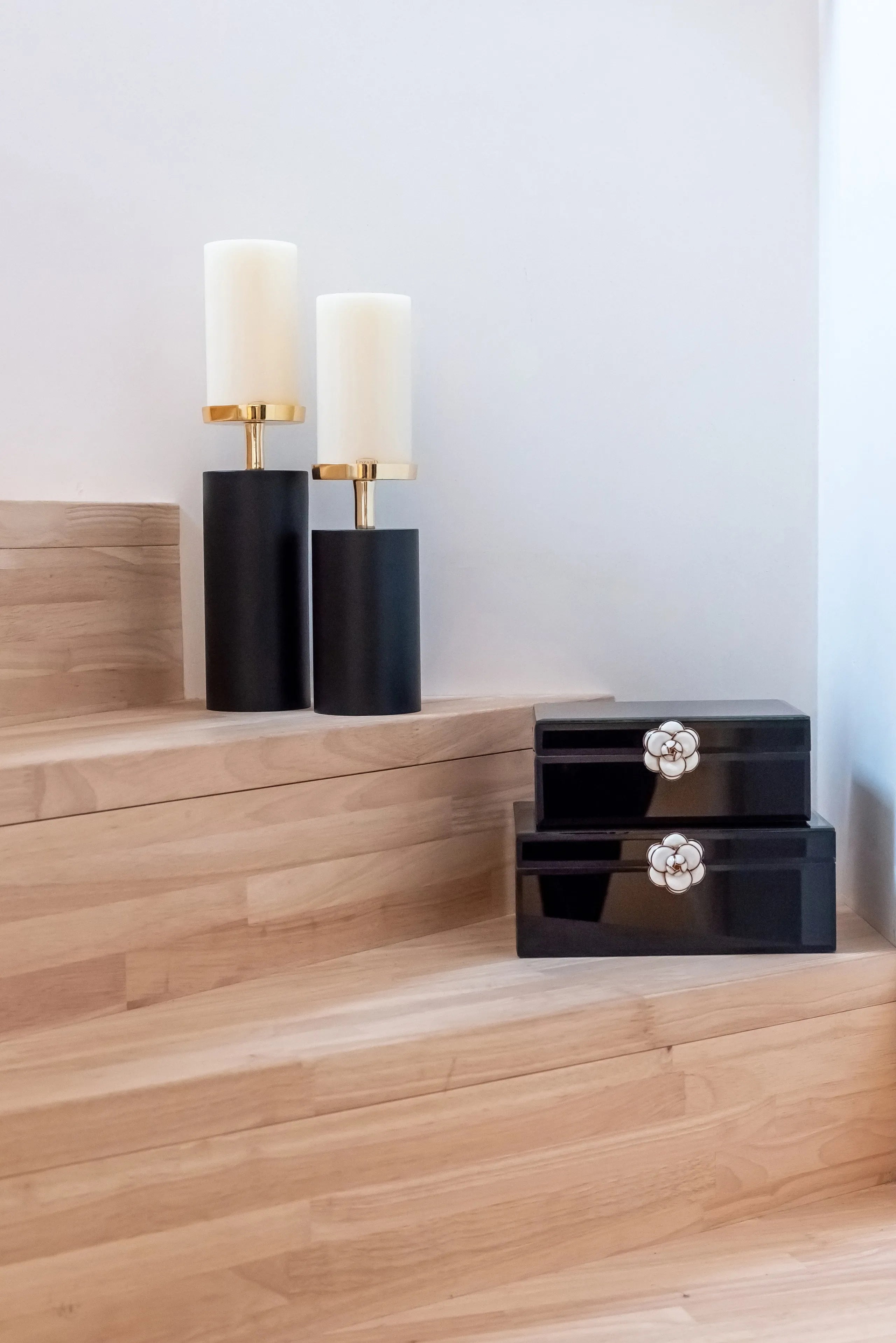 Richmond Interiors Vivy Black Glass Jewellery Box Small