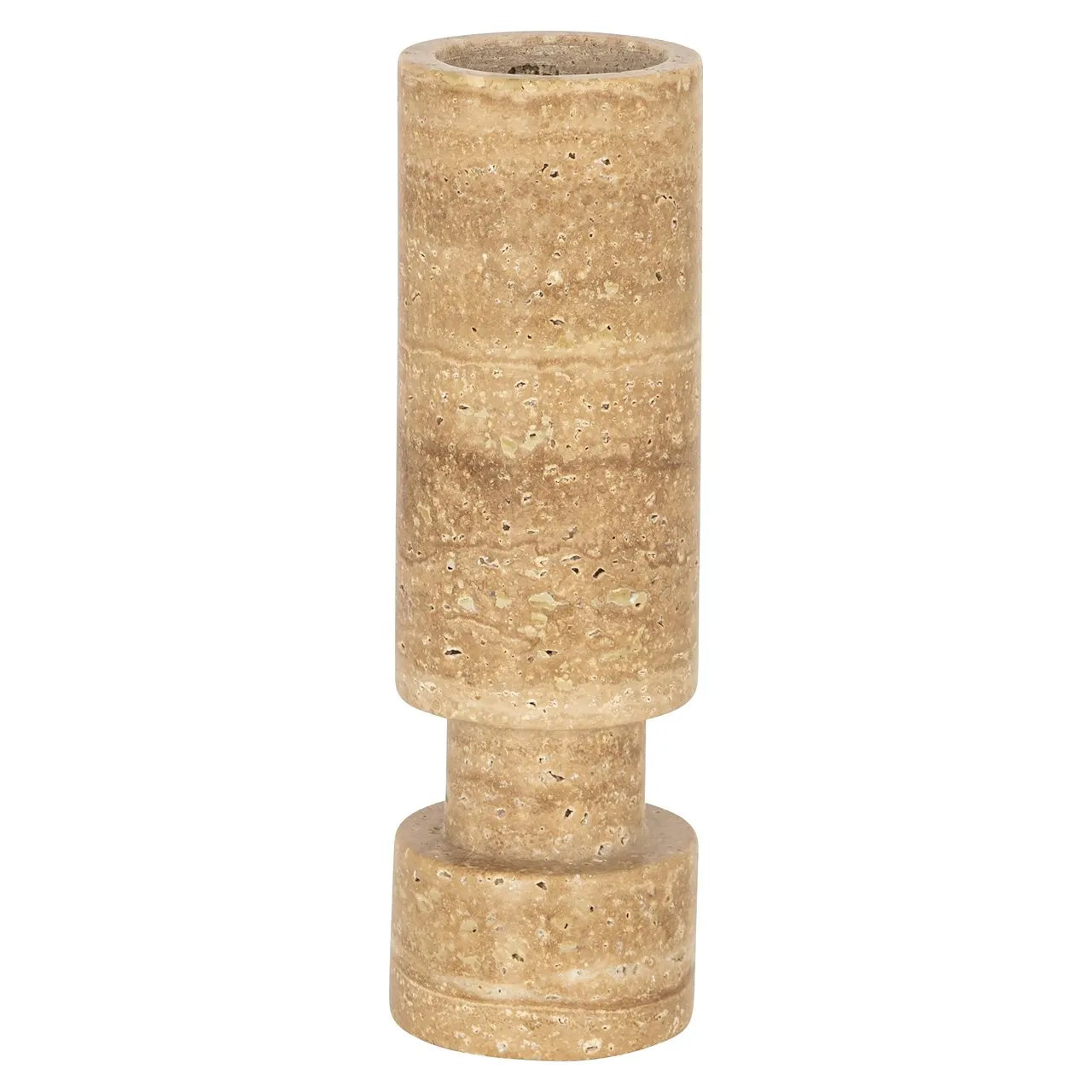 Richmond Interiors Alaina Carved Natural Stone Candlestick Holder