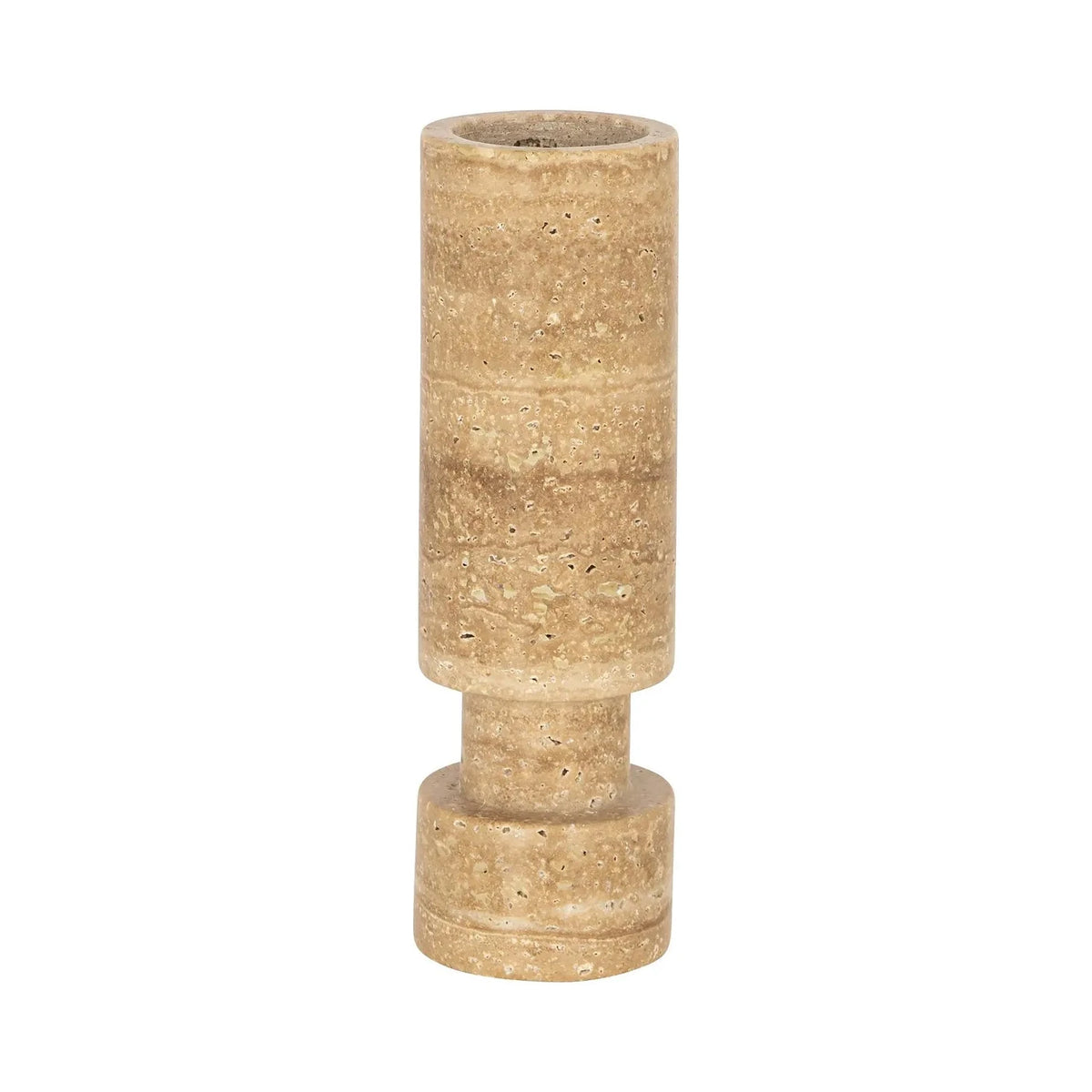 Richmond Interiors Alaina Carved Natural Stone Candlestick Holder