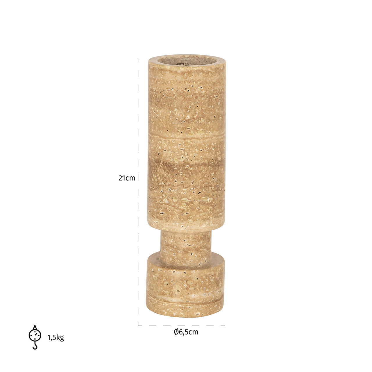 Richmond Interiors Alaina Carved Natural Stone Candlestick Holder