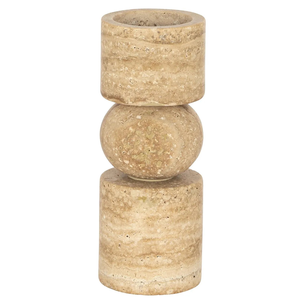 Richmond Interiors Alaina Carved Natural Stone Candlestick Holder