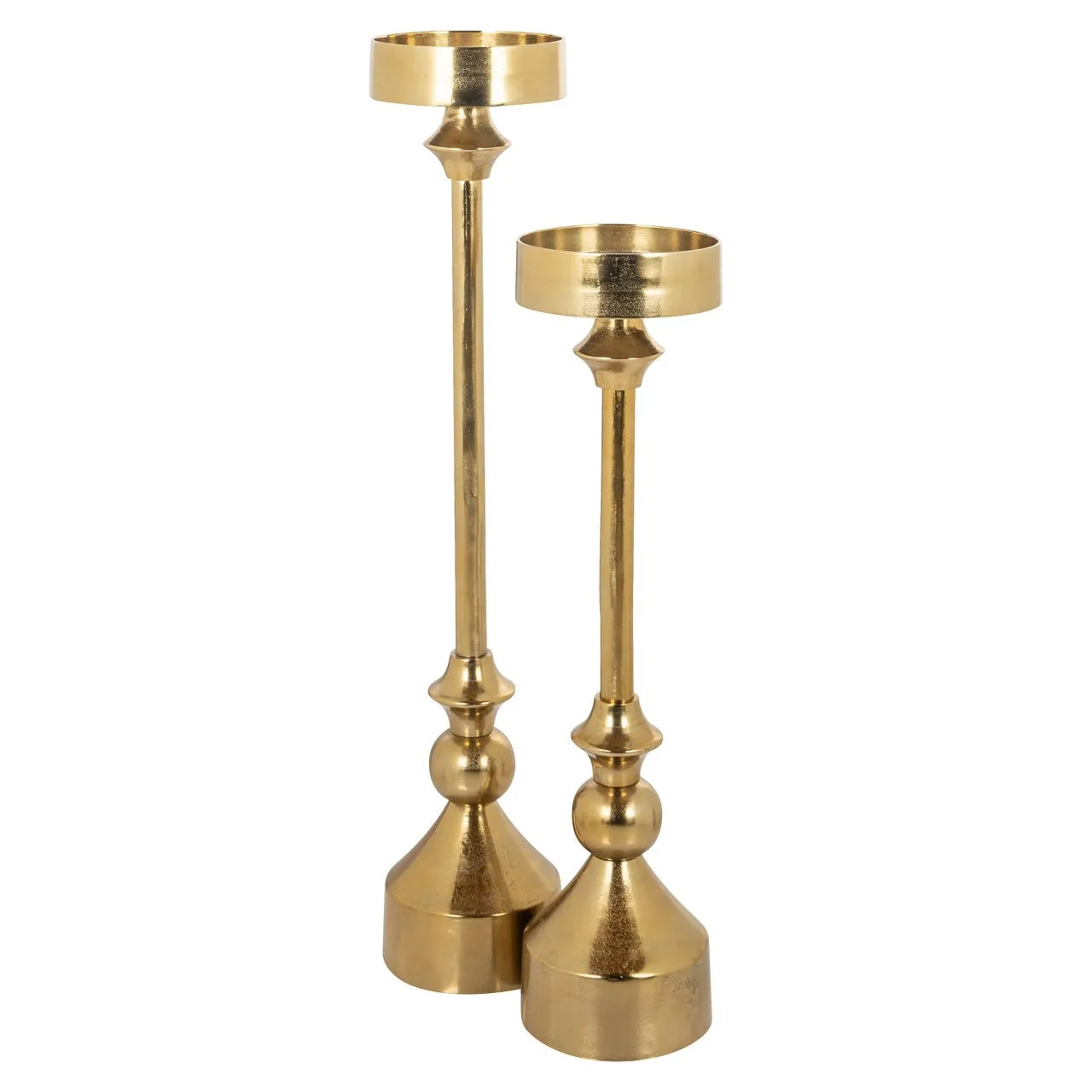 Richmond Interiors Presley Gold Floor Standing Pillar Candlestick Holder | Extra Large