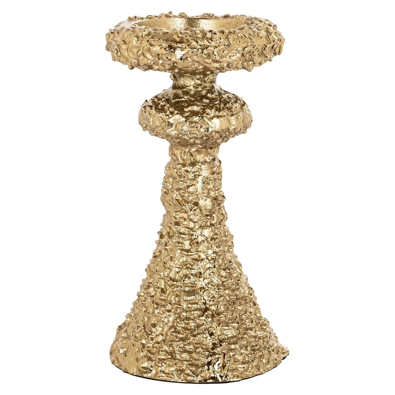 Richmond Interiors July Textured Gold Candle Holder | Small - CLEARANCE