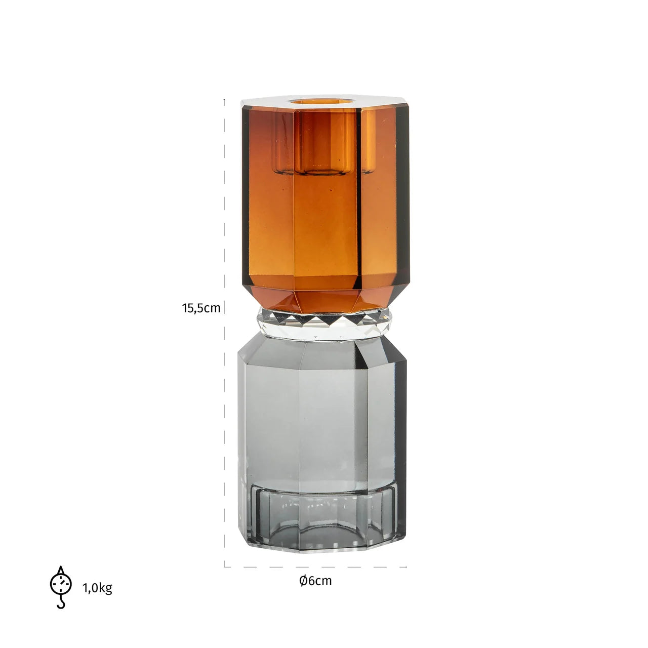 Richmond Interiors Thyra Orange Glass Candle Holder