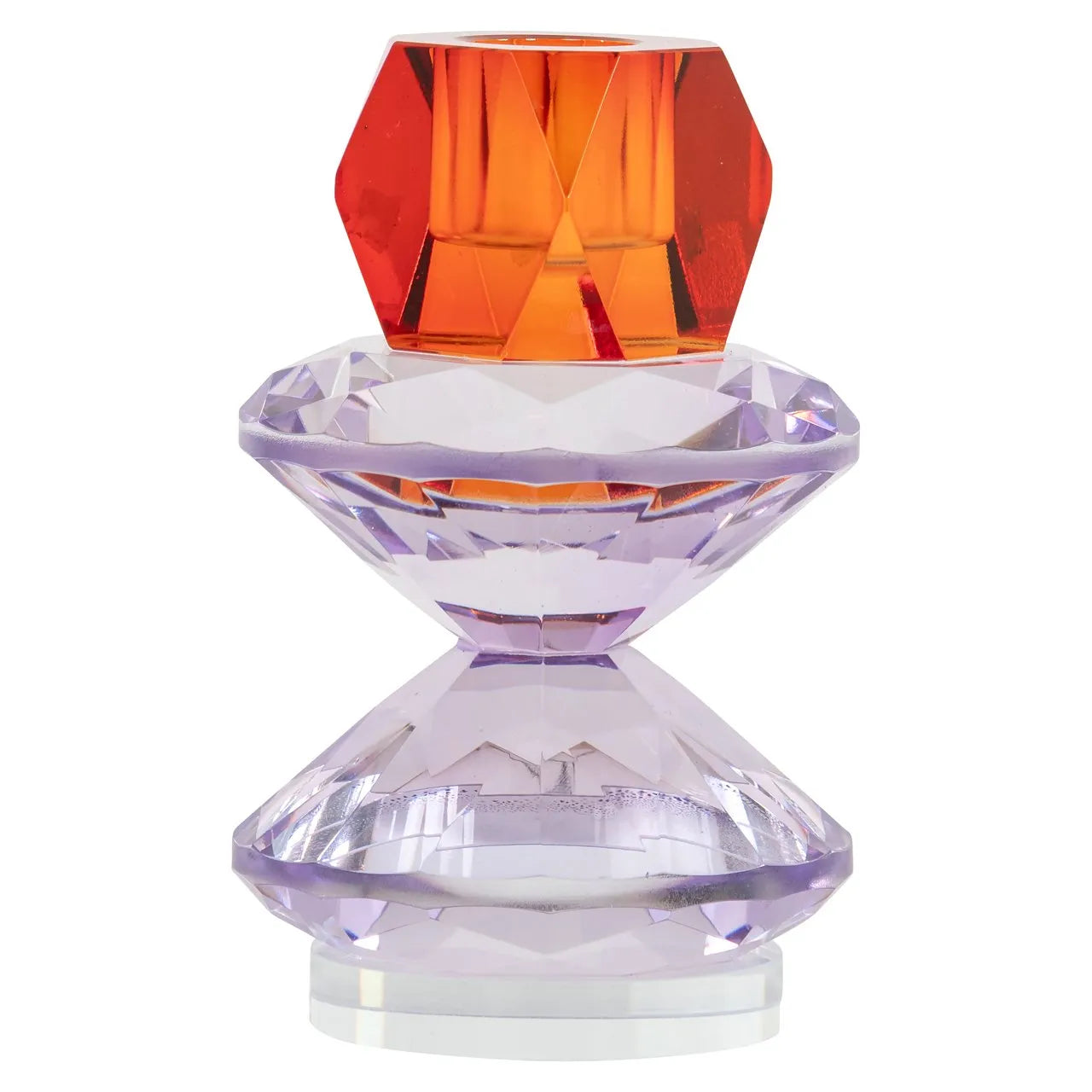 Richmond Interiors Yalena Crystal Glass Candle Holder | Small