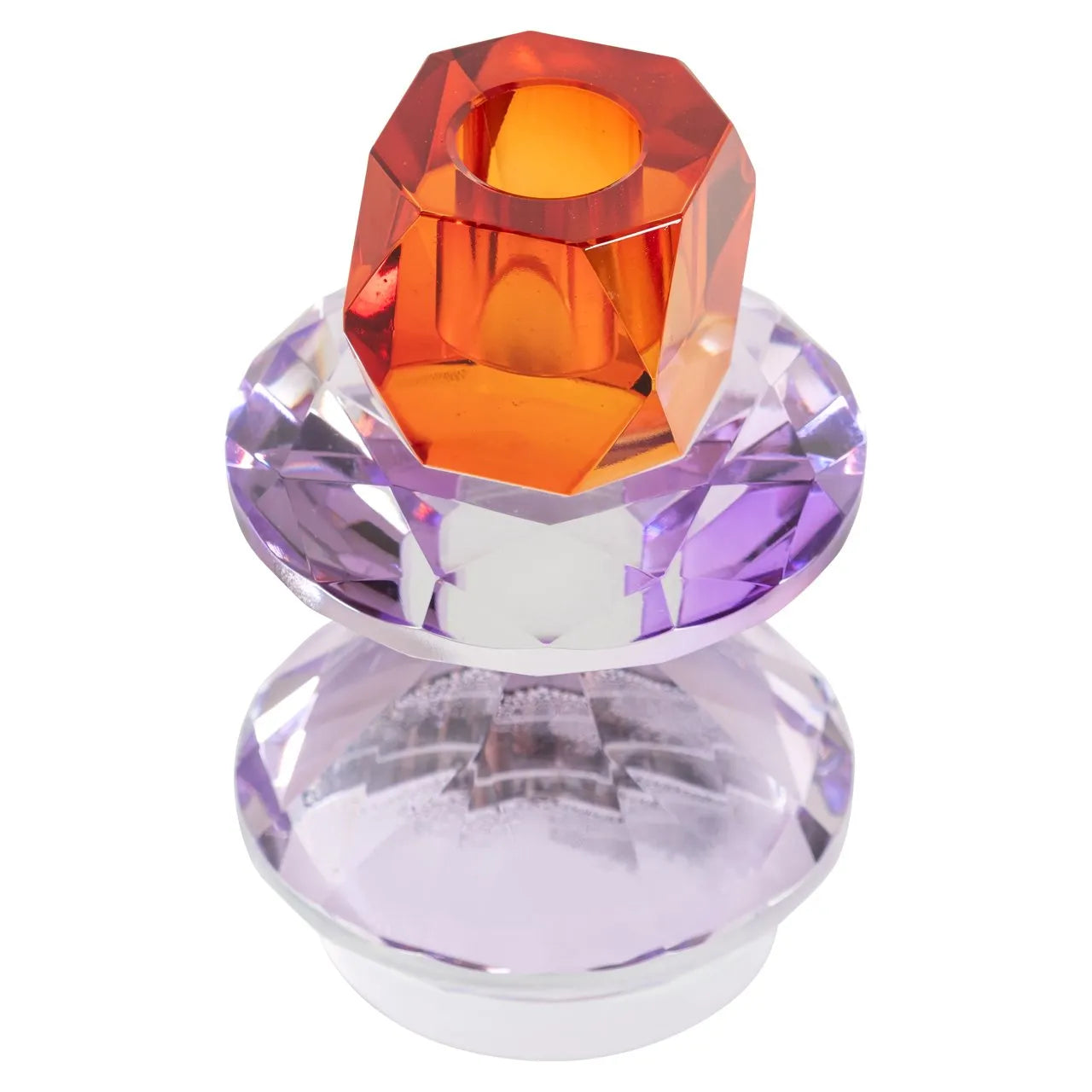 Richmond Interiors Yalena Crystal Glass Candle Holder | Small