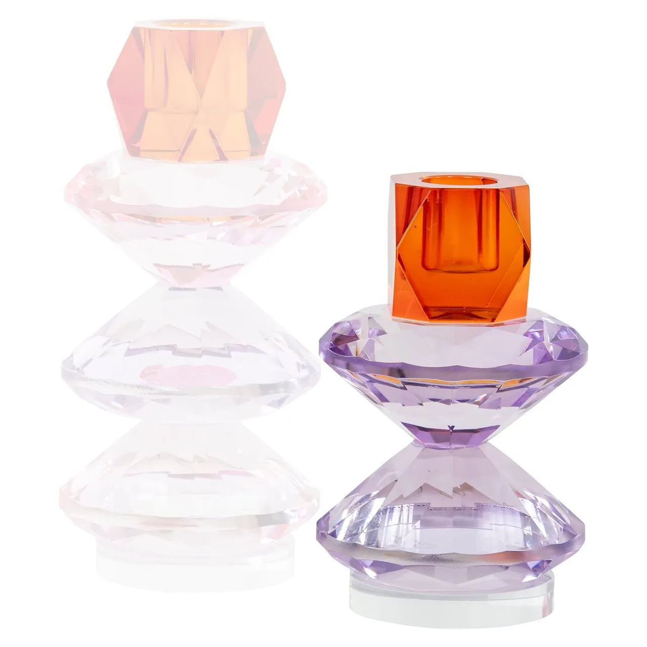 Richmond Interiors Yalena Crystal Glass Candle Holder | Small