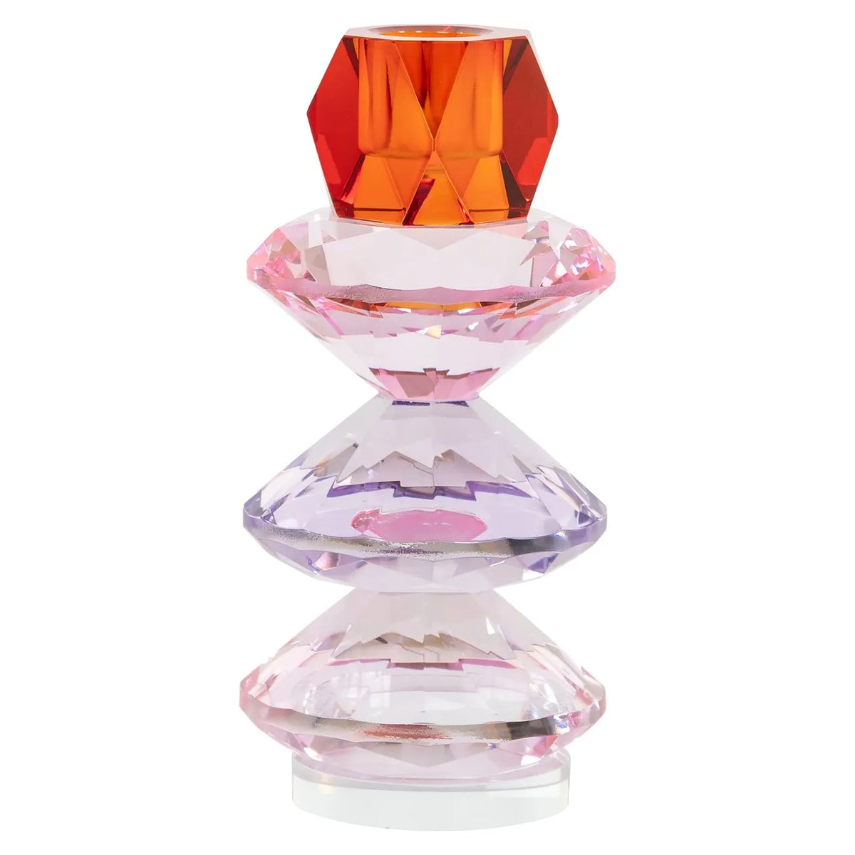 Richmond Interiors Yalena Crystal Glass Candle Holder | Large
