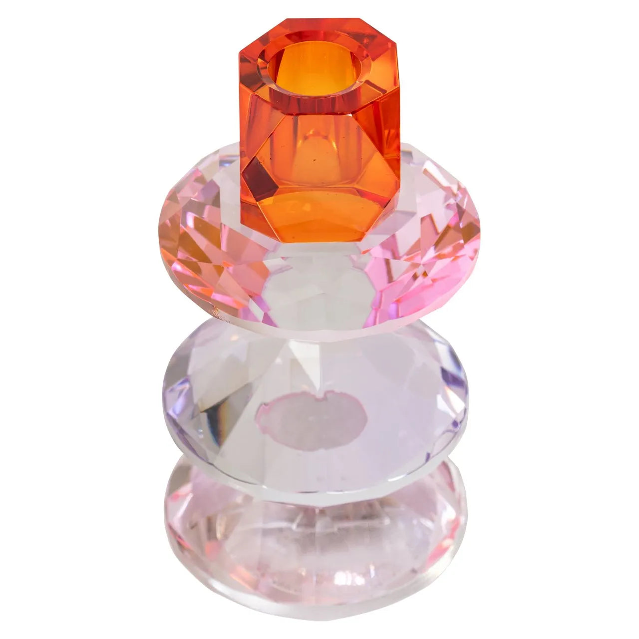 Richmond Interiors Yalena Crystal Glass Candle Holder | Large