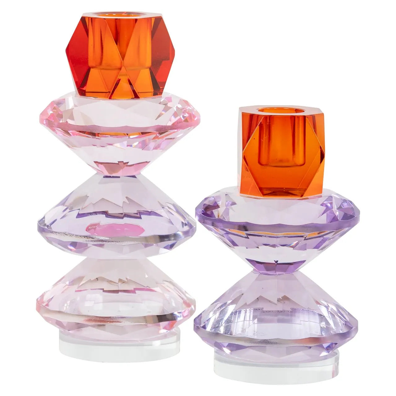 Richmond Interiors Yalena Crystal Glass Candle Holder | Large