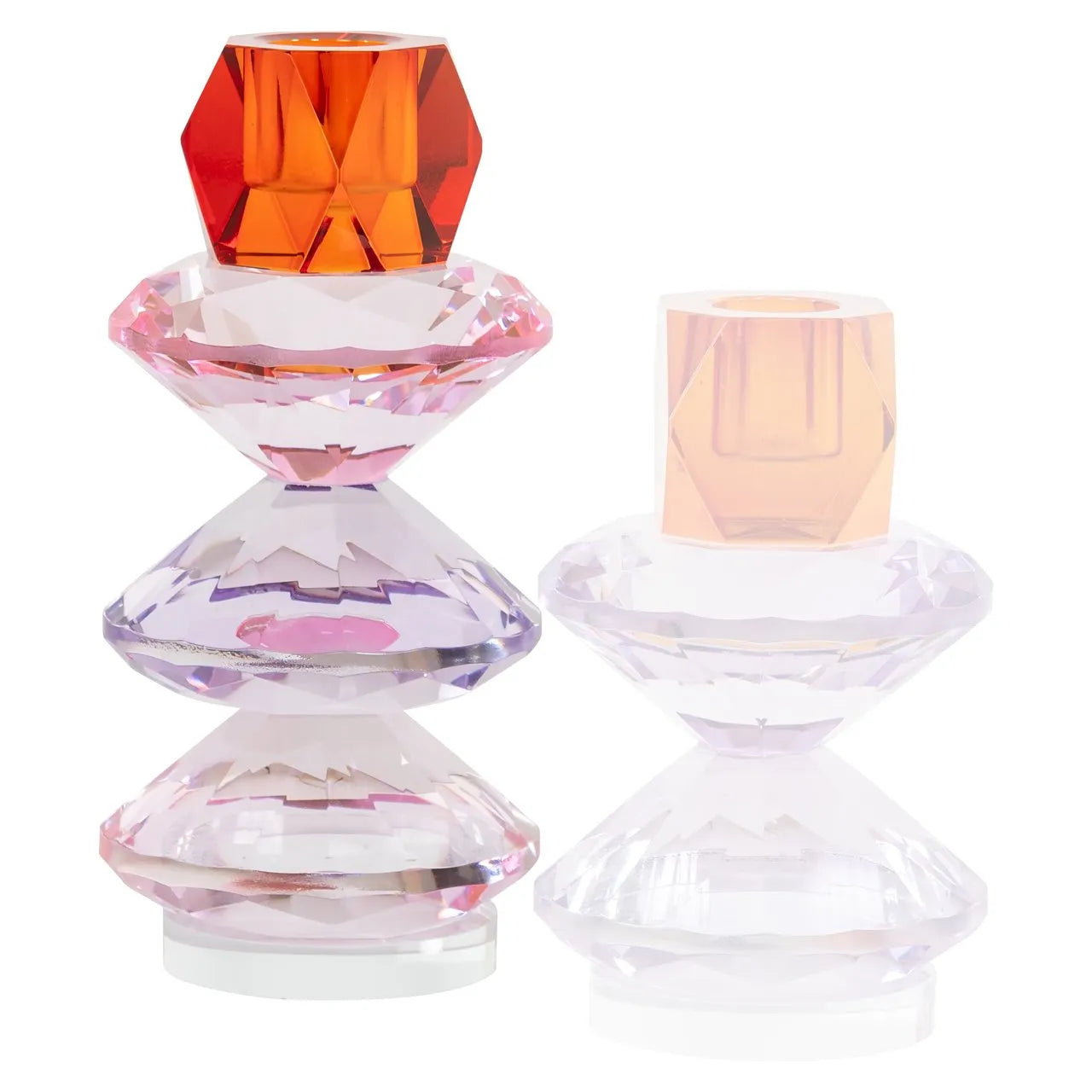 Richmond Interiors Yalena Crystal Glass Candle Holder | Large