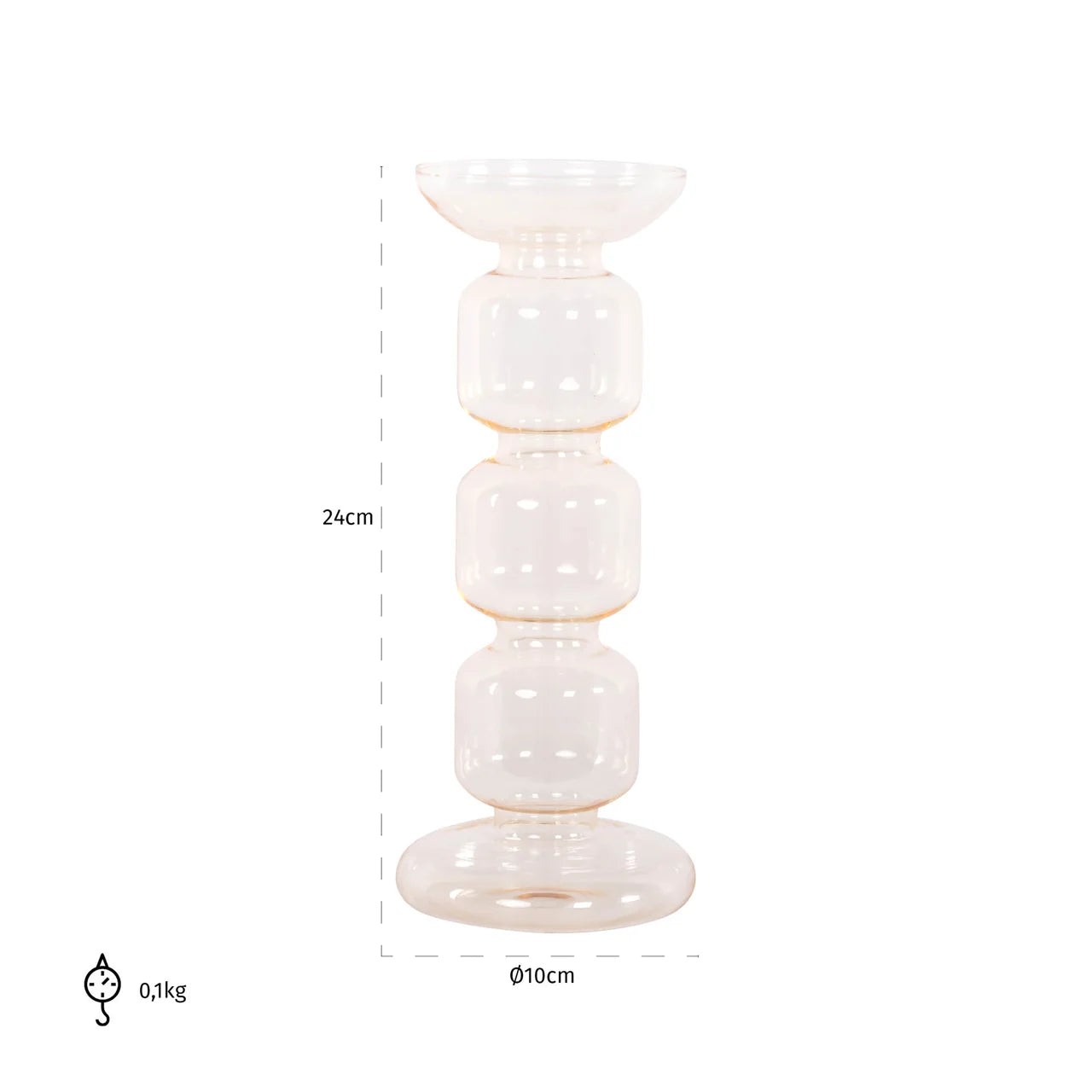 Richmond Interiors Rabia Glass Candle Holder | Small