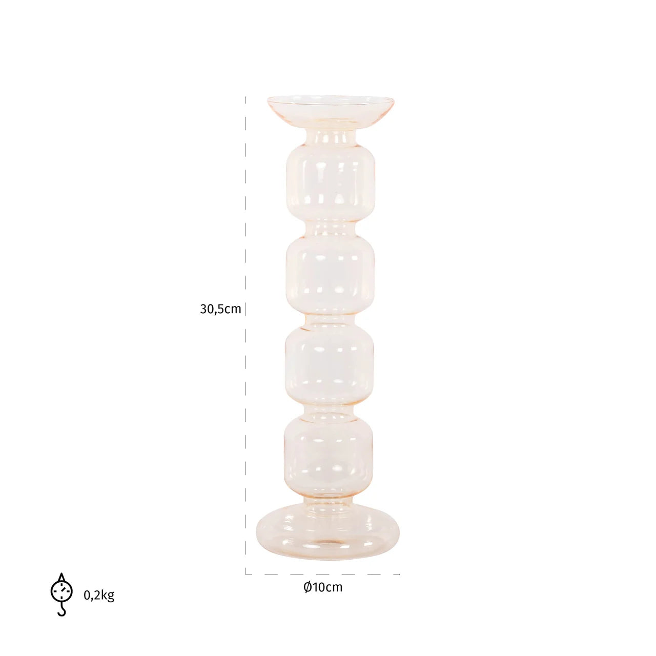 Richmond Interiors Rabia Glass Candle Holder | Medium