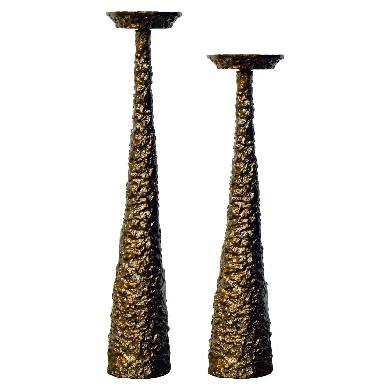 Richmond Interiors Moan Brushed Gold Candle Holder | Large