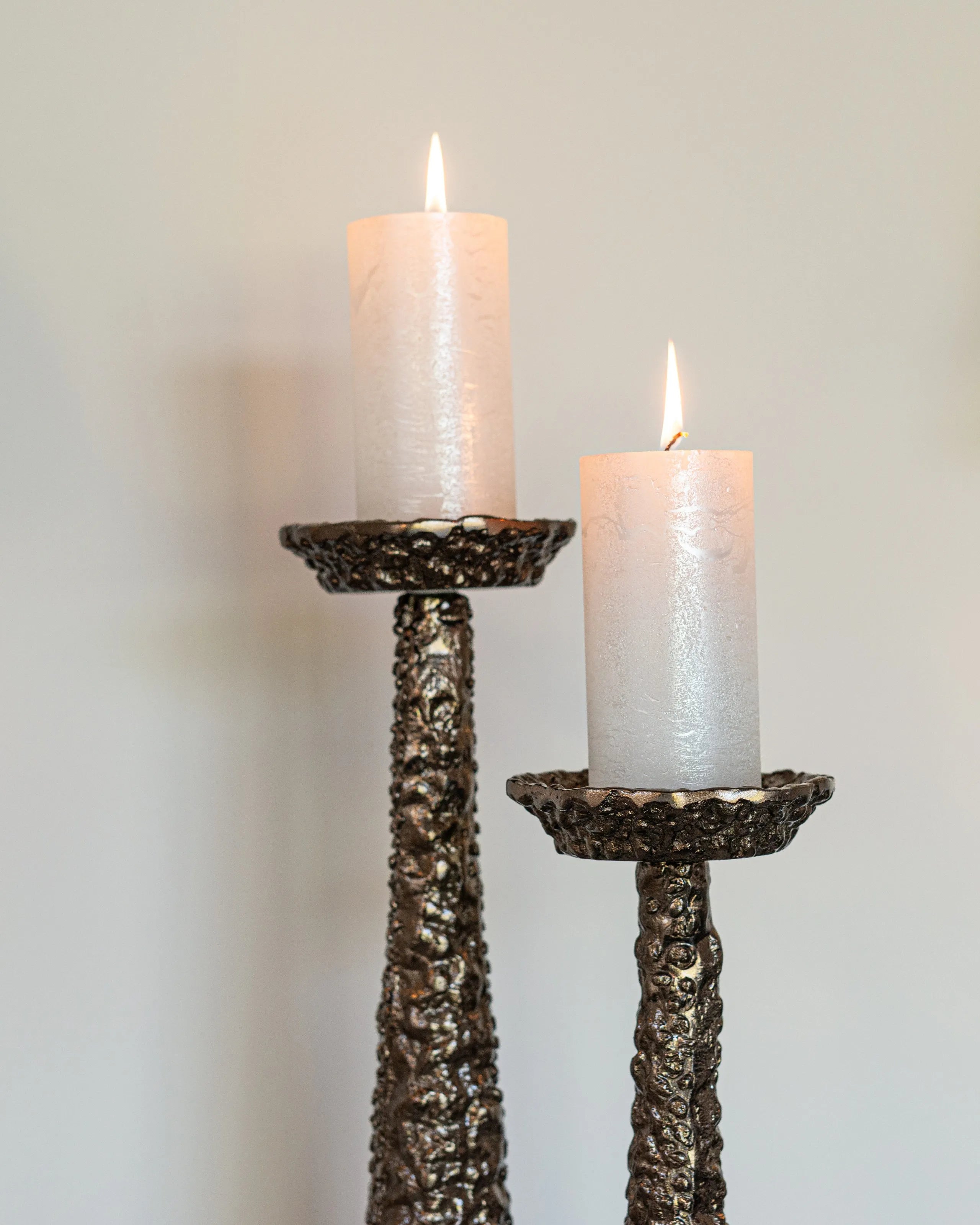 Richmond Interiors Moan Brushed Gold Candle Holder | Large