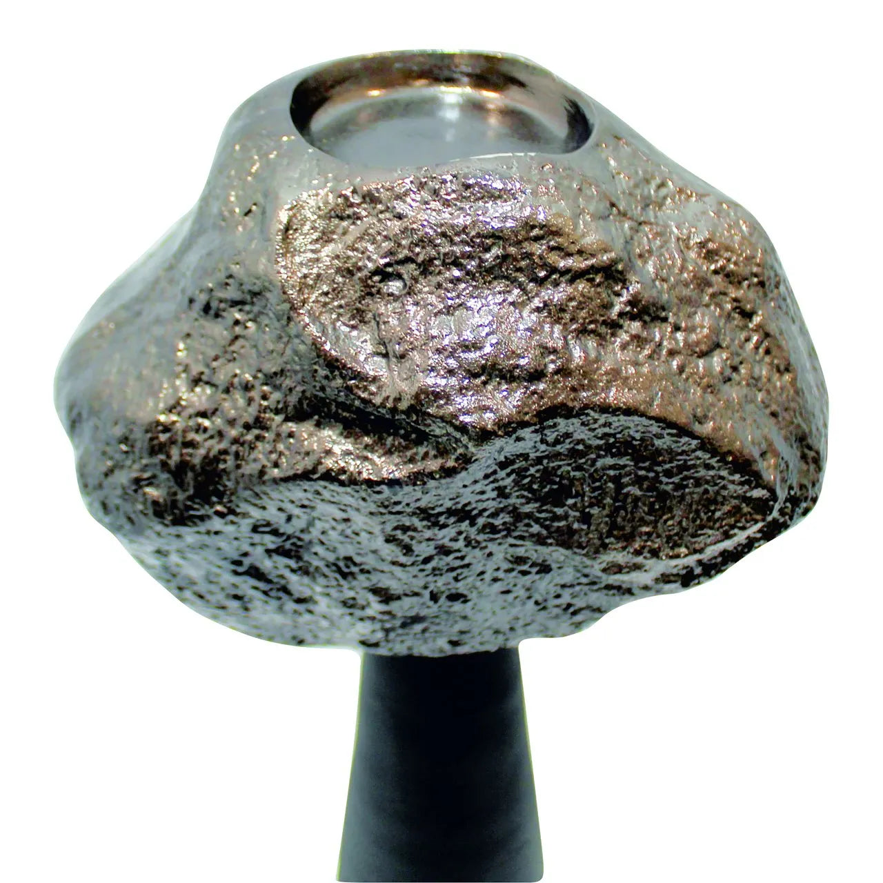 Richmond Interiors Moira Black & Bronze Rock Candle Holder | Large
