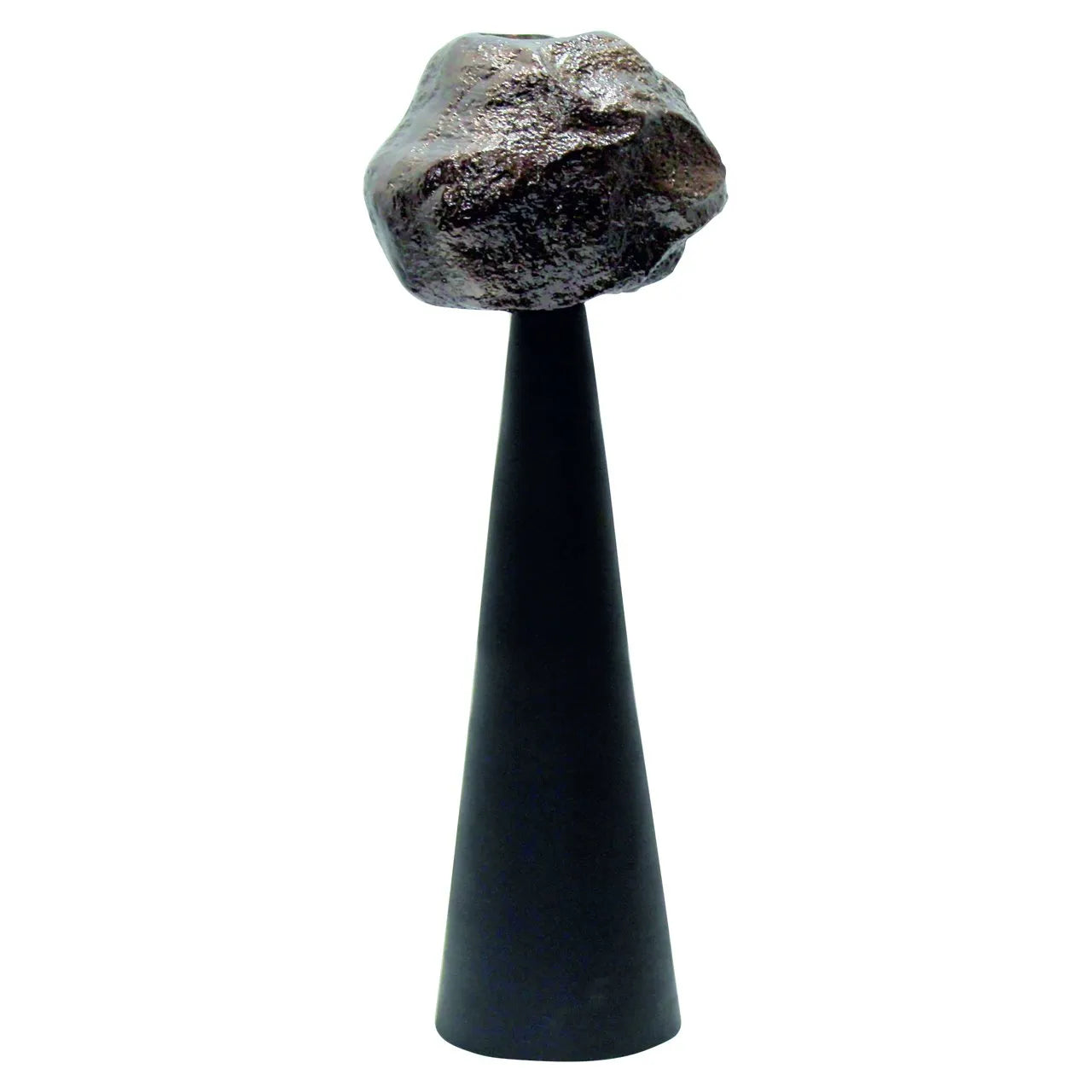 Richmond Interiors Moira Black & Bronze Rock Candle Holder | Large