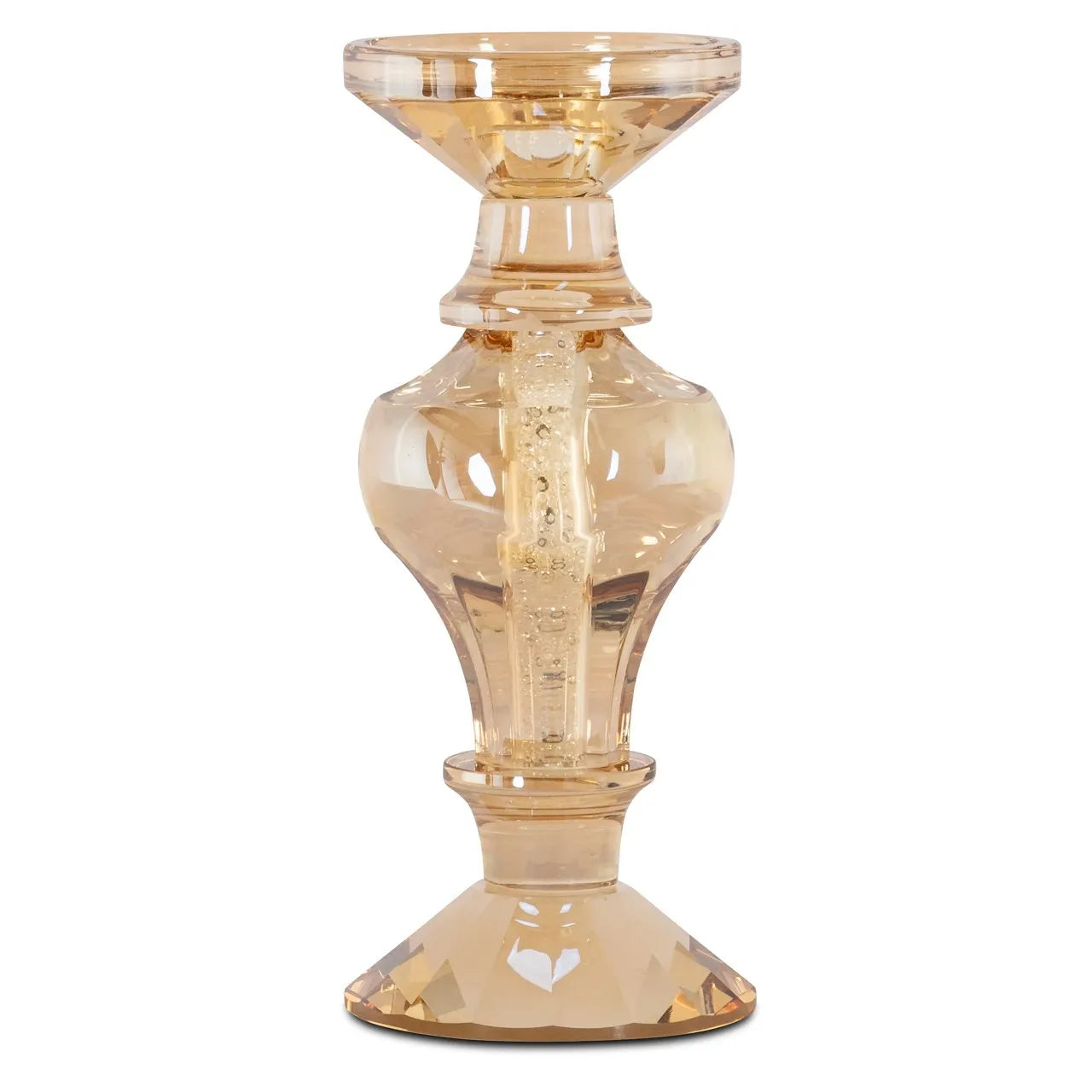 Richmond Interiors Dilan Amber Glass Candle Holder | Small