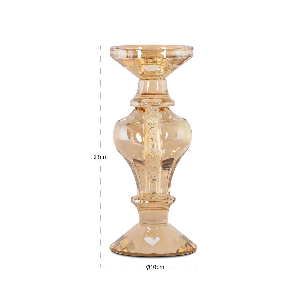 Richmond Interiors Dilan Amber Glass Candle Holder | Small