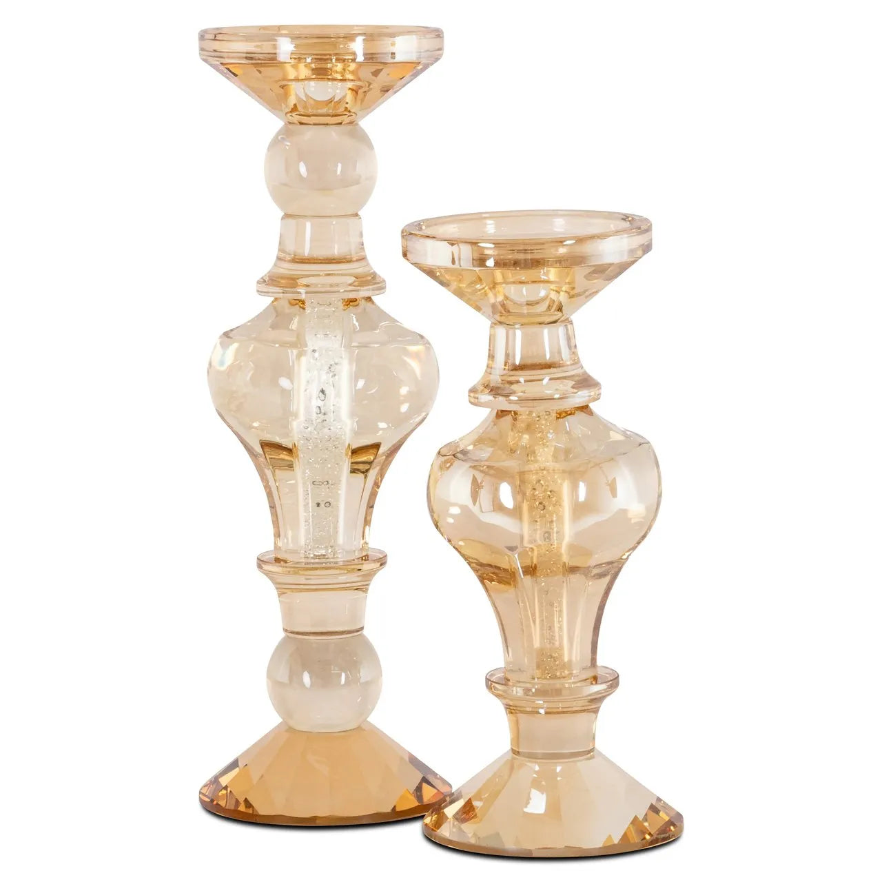 Richmond Interiors Dilan Amber Glass Candle Holder | Small