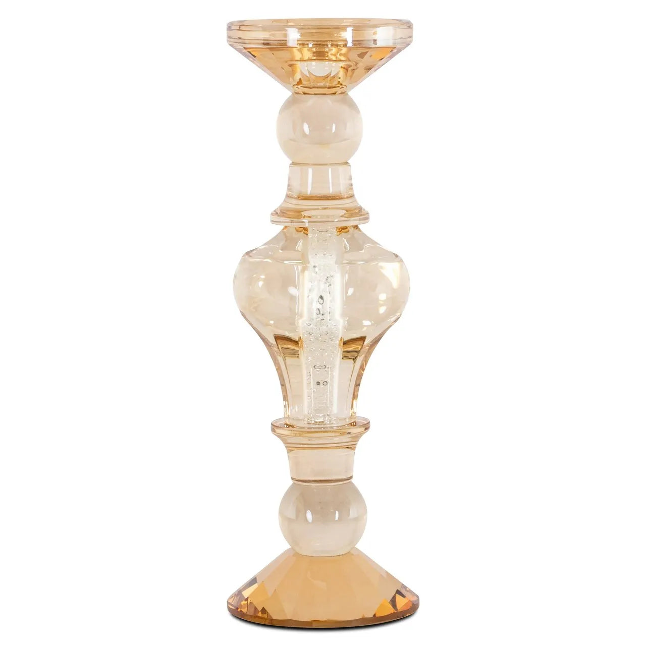 Richmond Interiors Dilan Amber Glass Candle Holder | Large