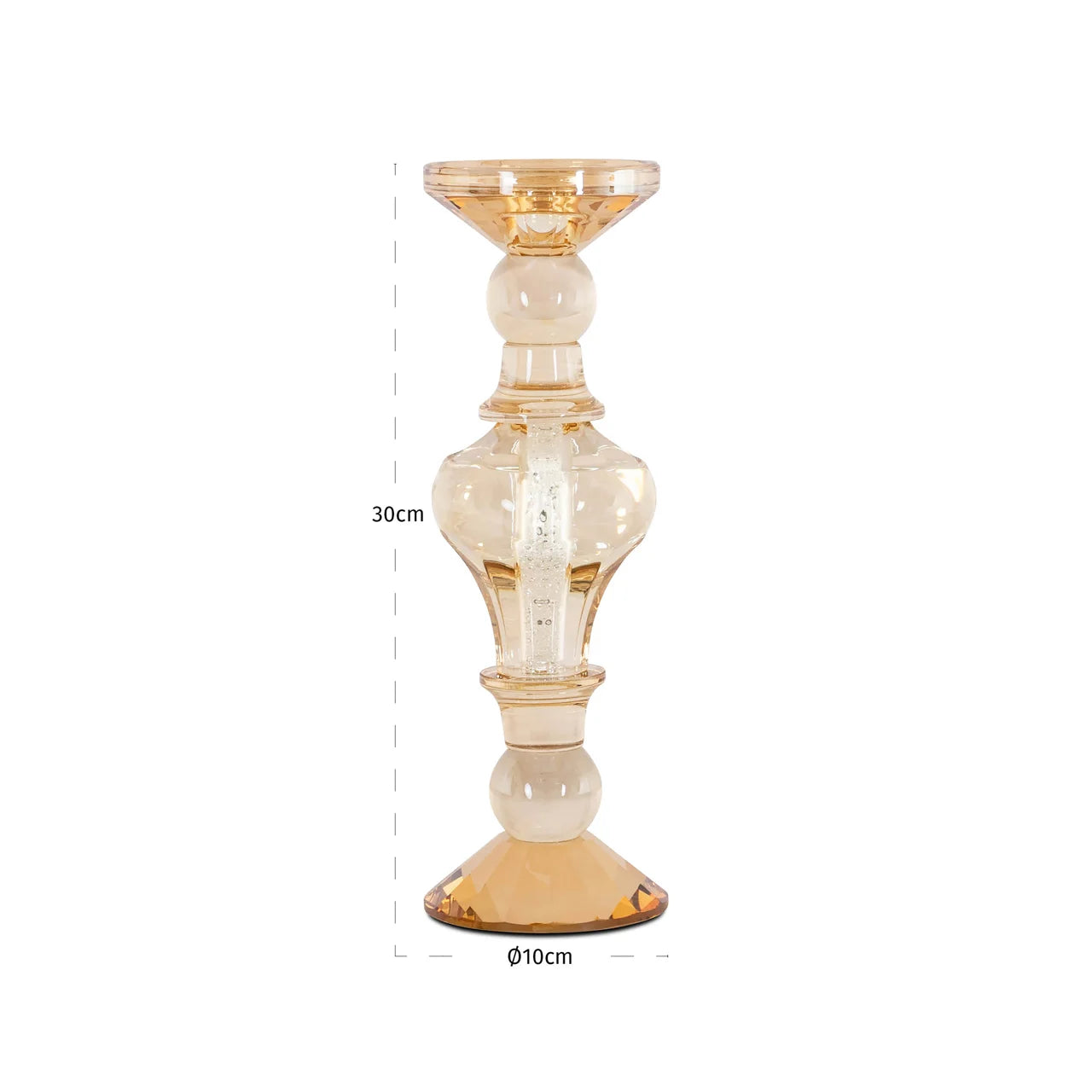 Richmond Interiors Dilan Amber Glass Candle Holder | Large