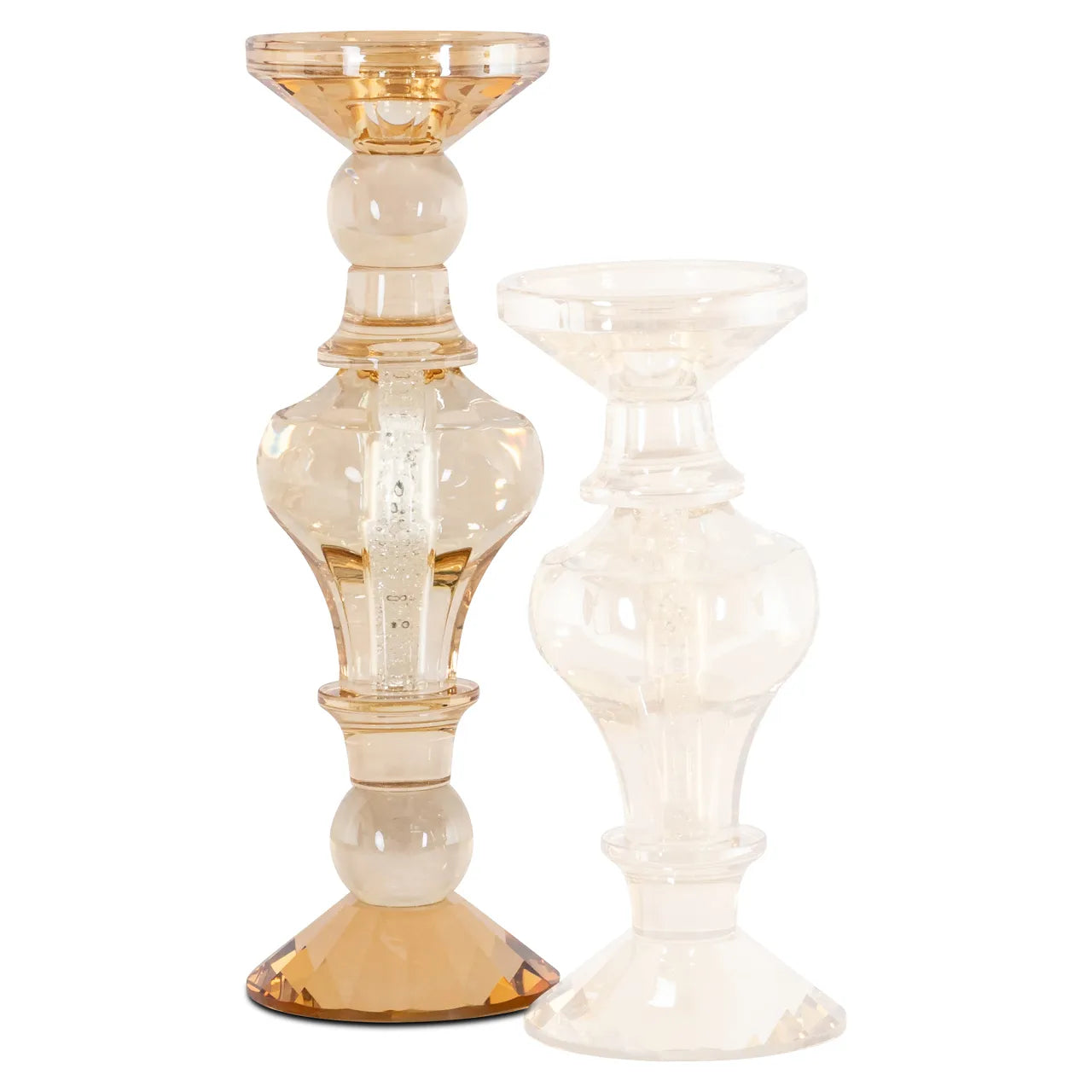 Richmond Interiors Dilan Amber Glass Candle Holder | Large