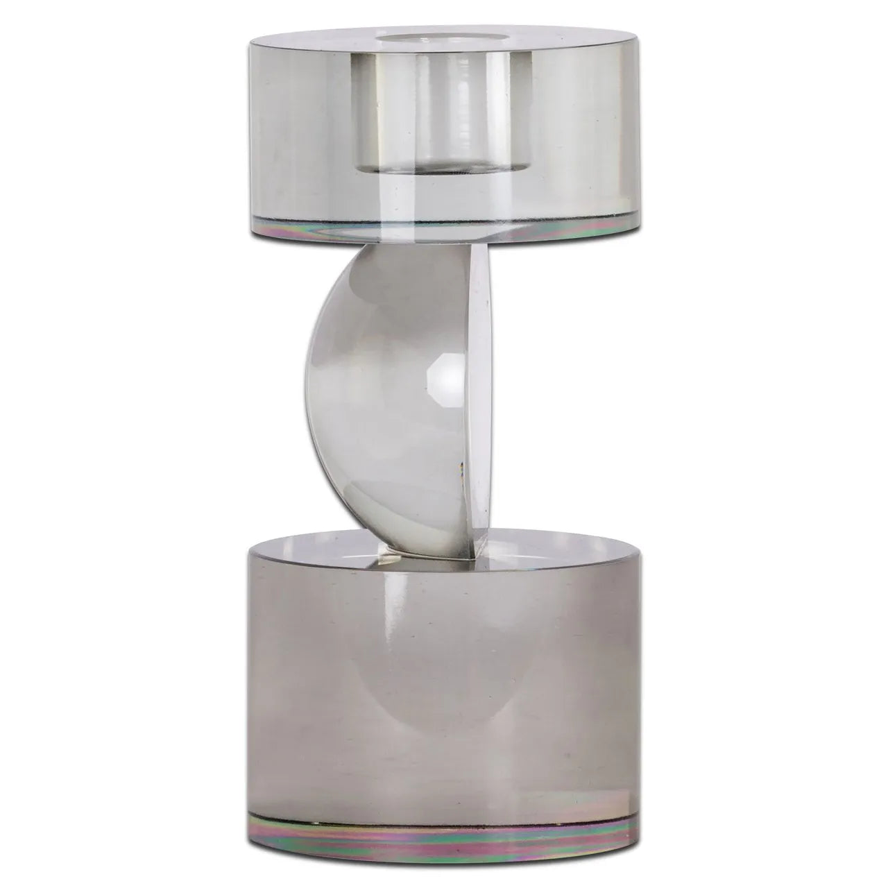 Richmond Interiors Jennyl Grey Glass Candle Holder | Small