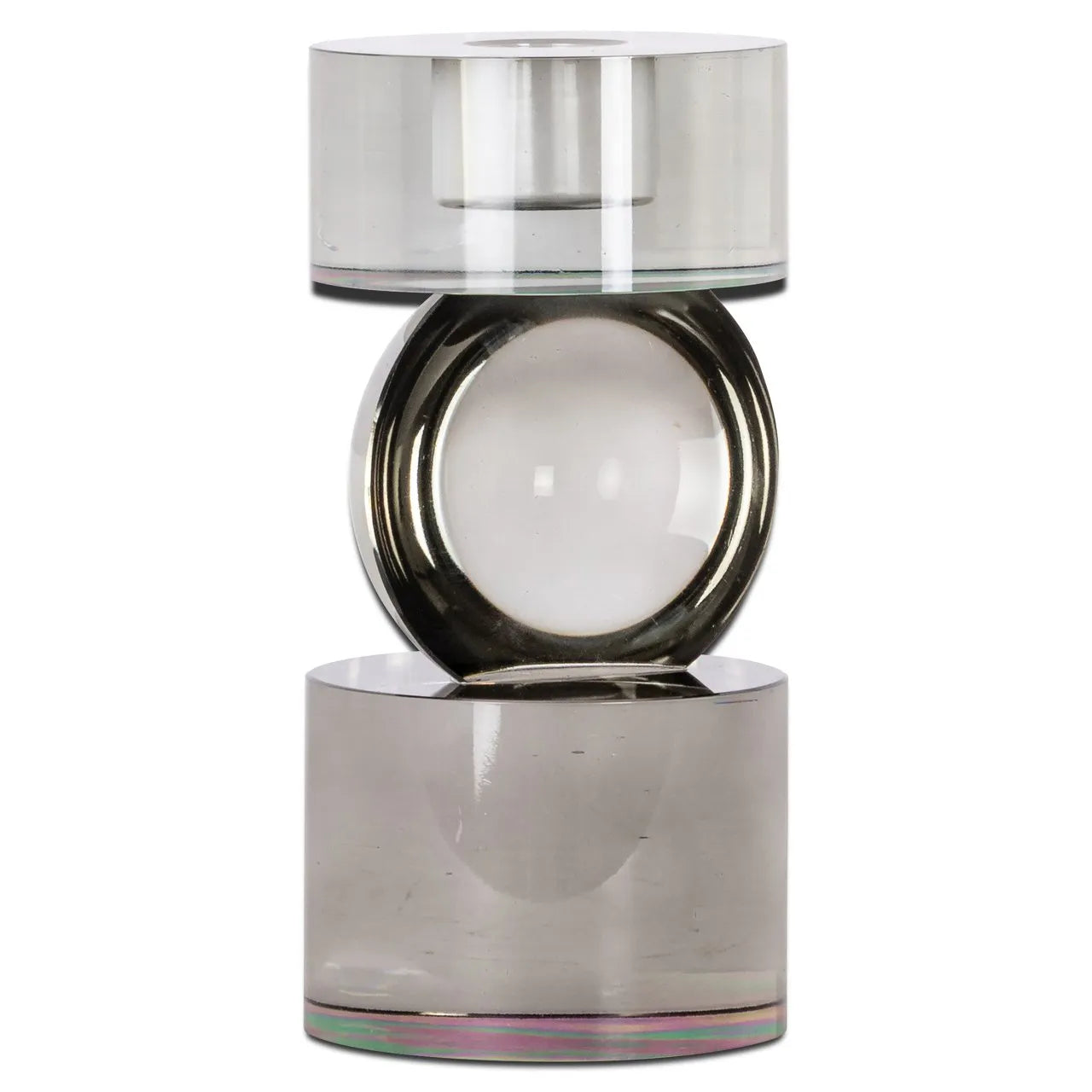 Richmond Interiors Jennyl Grey Glass Candle Holder | Small