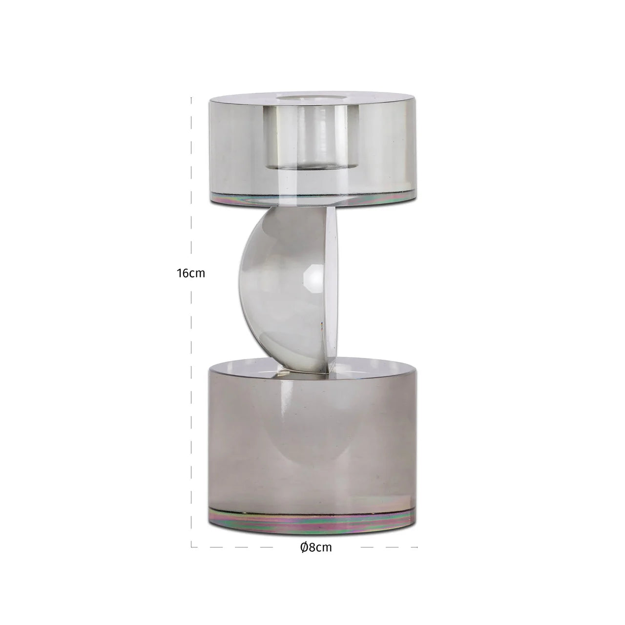 Richmond Interiors Jennyl Grey Glass Candle Holder | Small