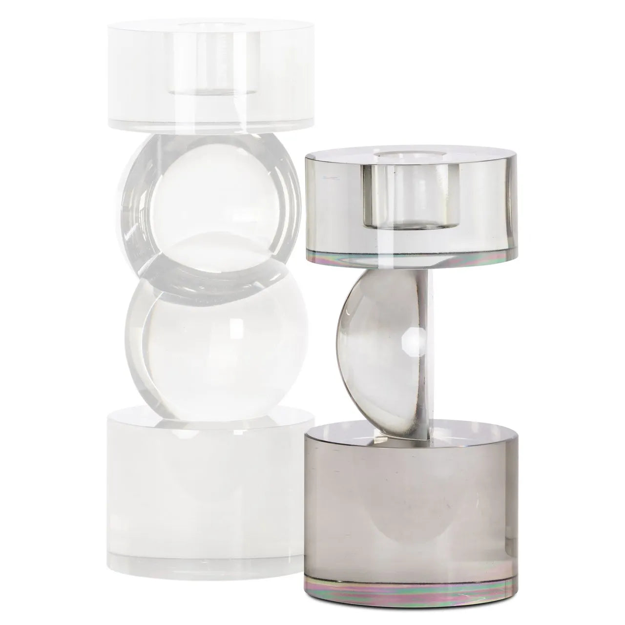 Richmond Interiors Jennyl Grey Glass Candle Holder | Small