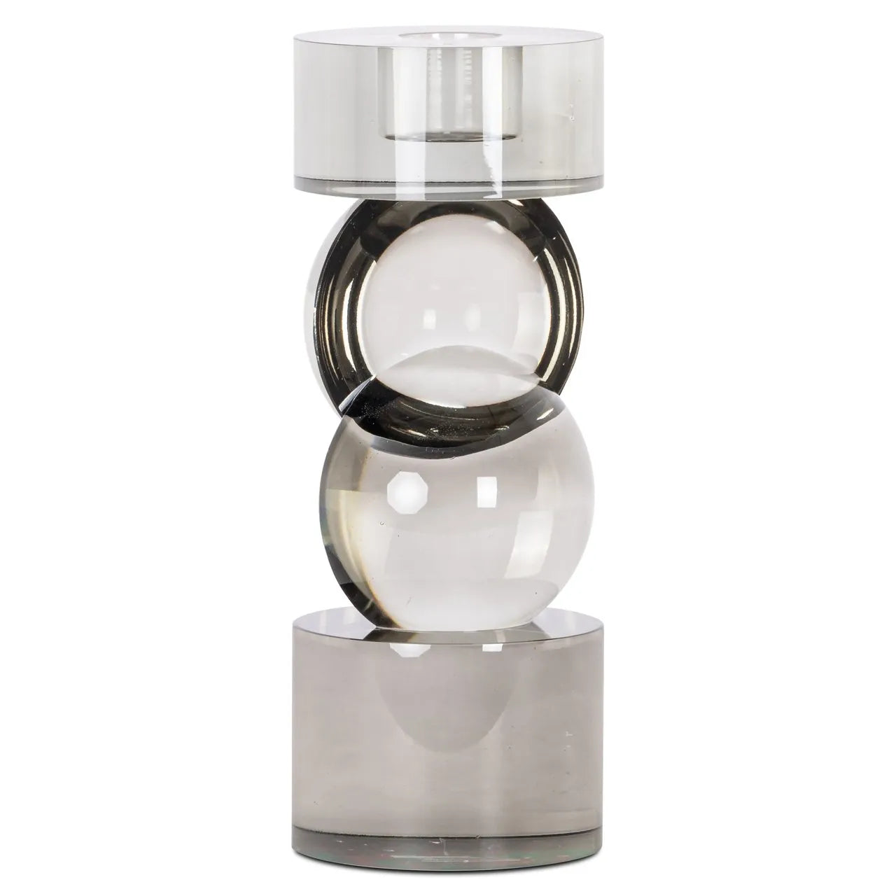 Richmond Interiors Jennyl Grey Glass Candle Holder | Large