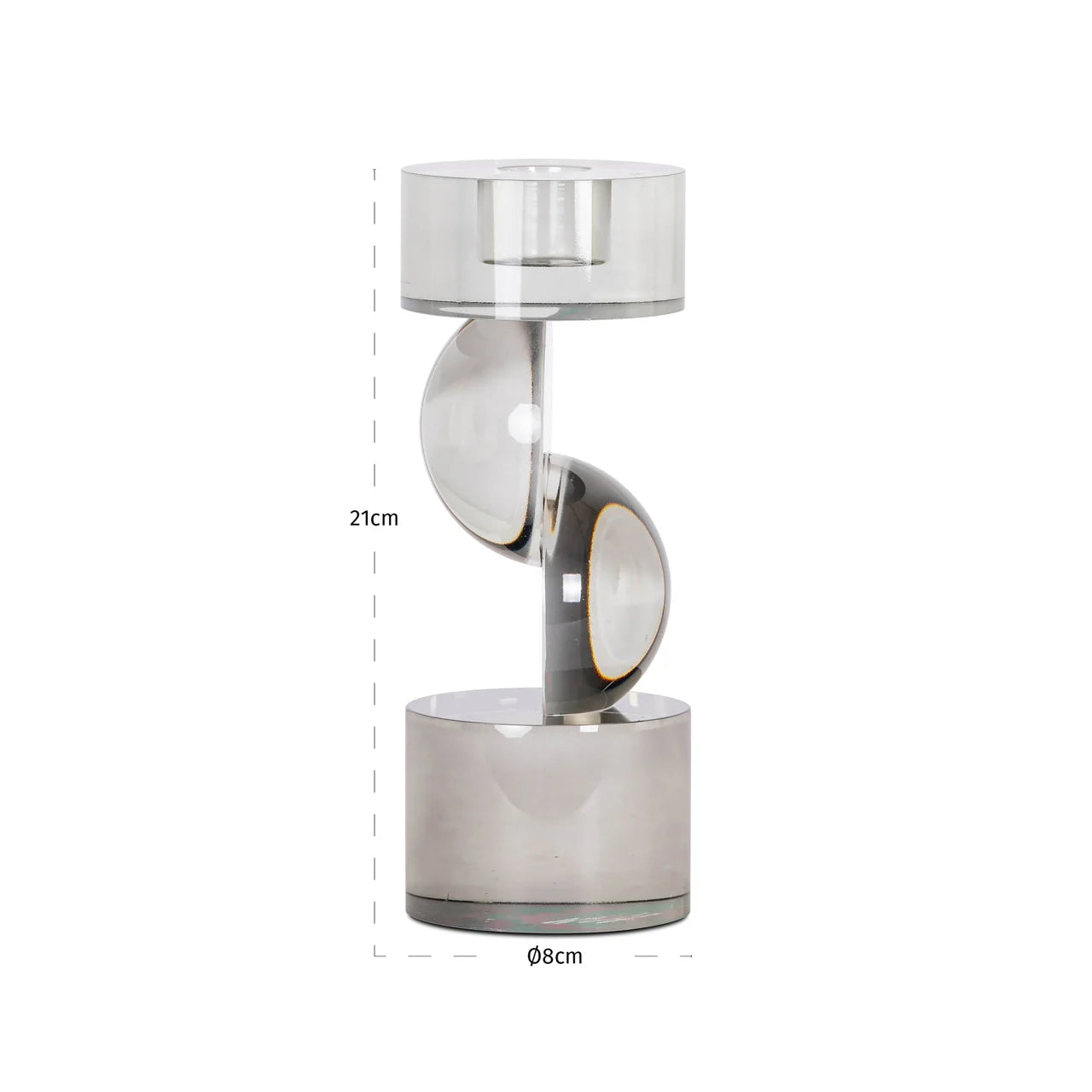 Richmond Interiors Jennyl Grey Glass Candle Holder | Large
