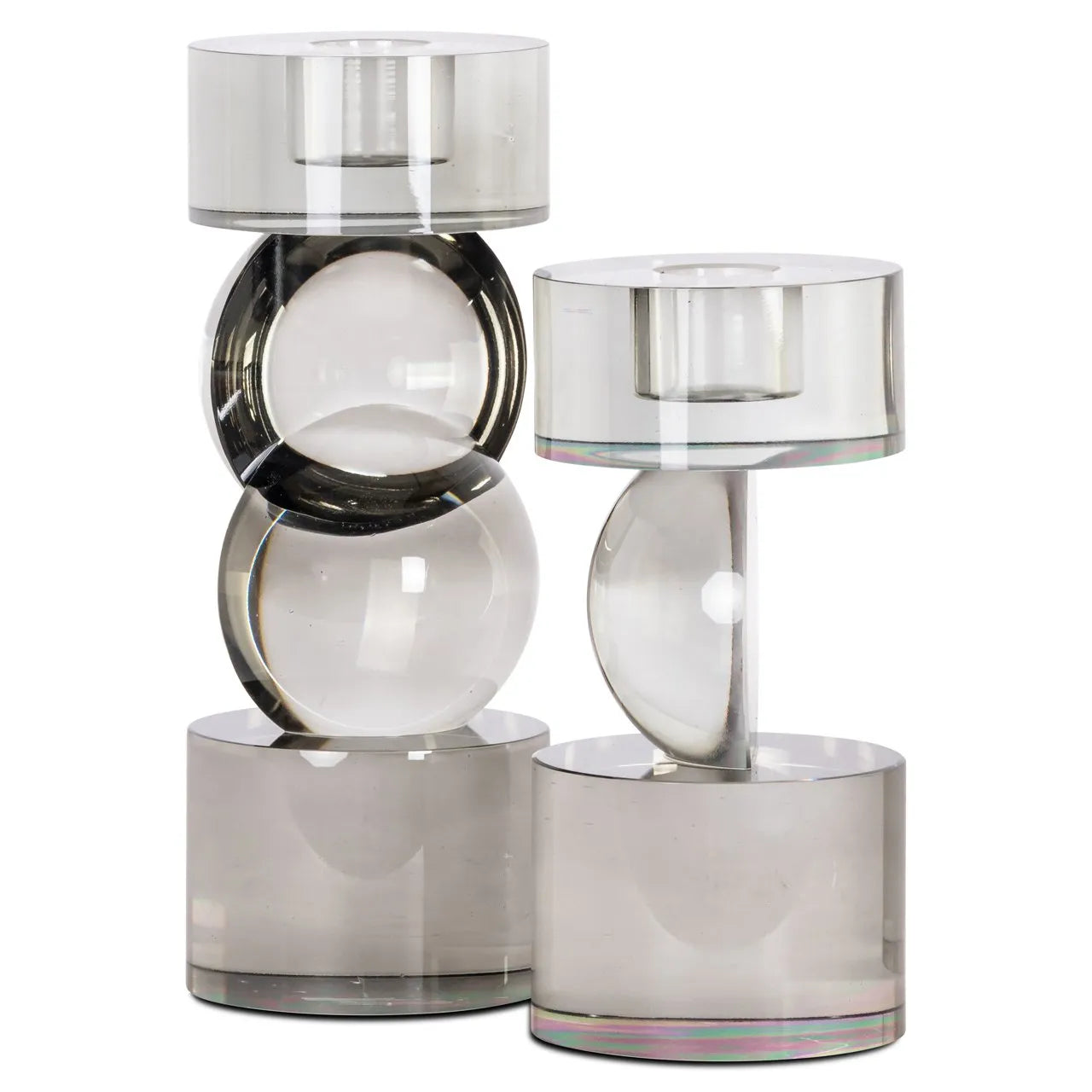 Richmond Interiors Jennyl Grey Glass Candle Holder | Large