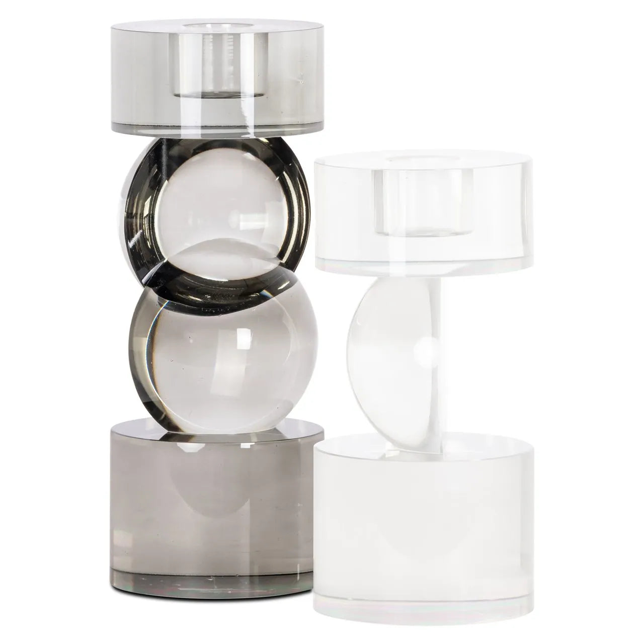 Richmond Interiors Jennyl Grey Glass Candle Holder | Large