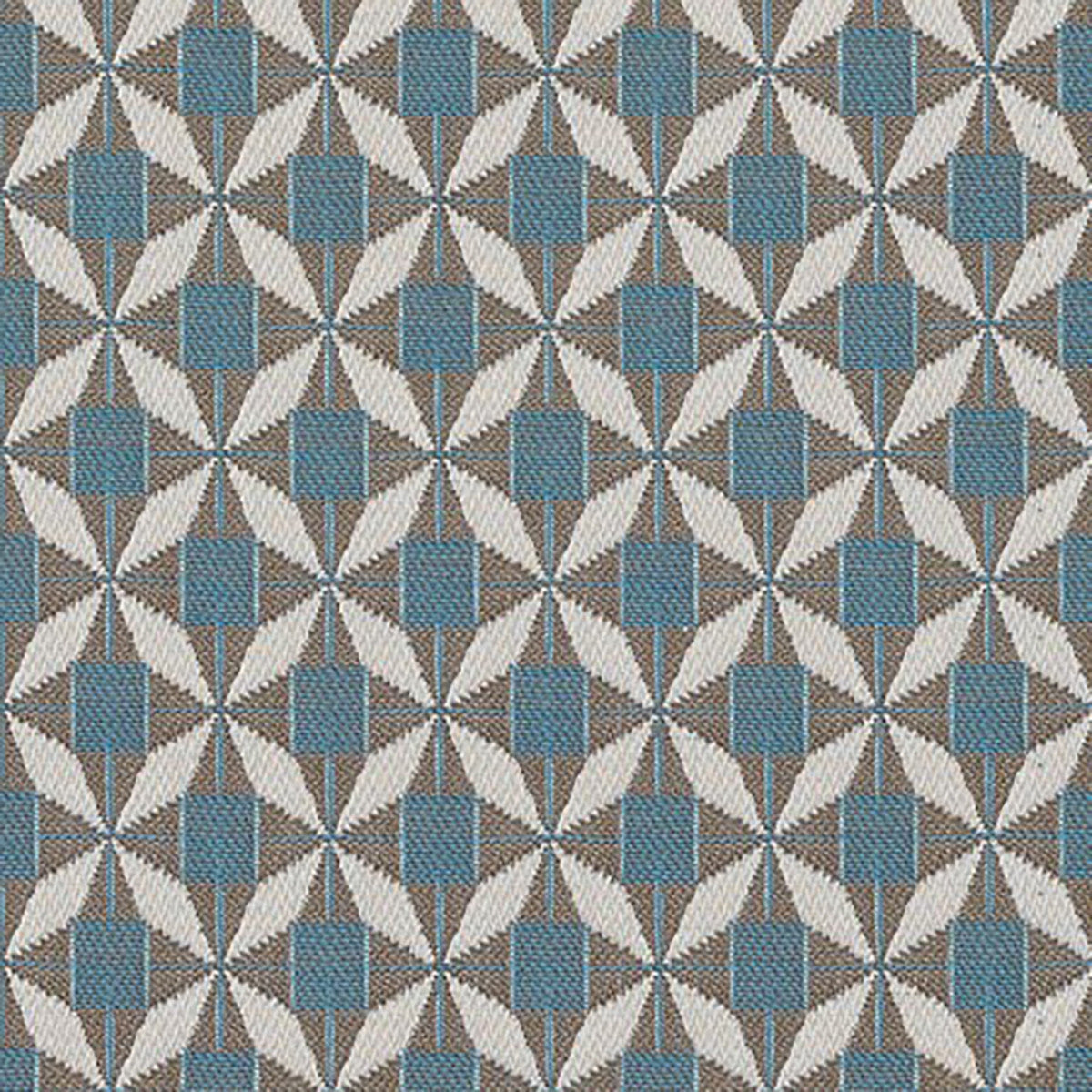 Set Of 2 Fabric Mosaic Blue Scatter Outdoor Square Cushion