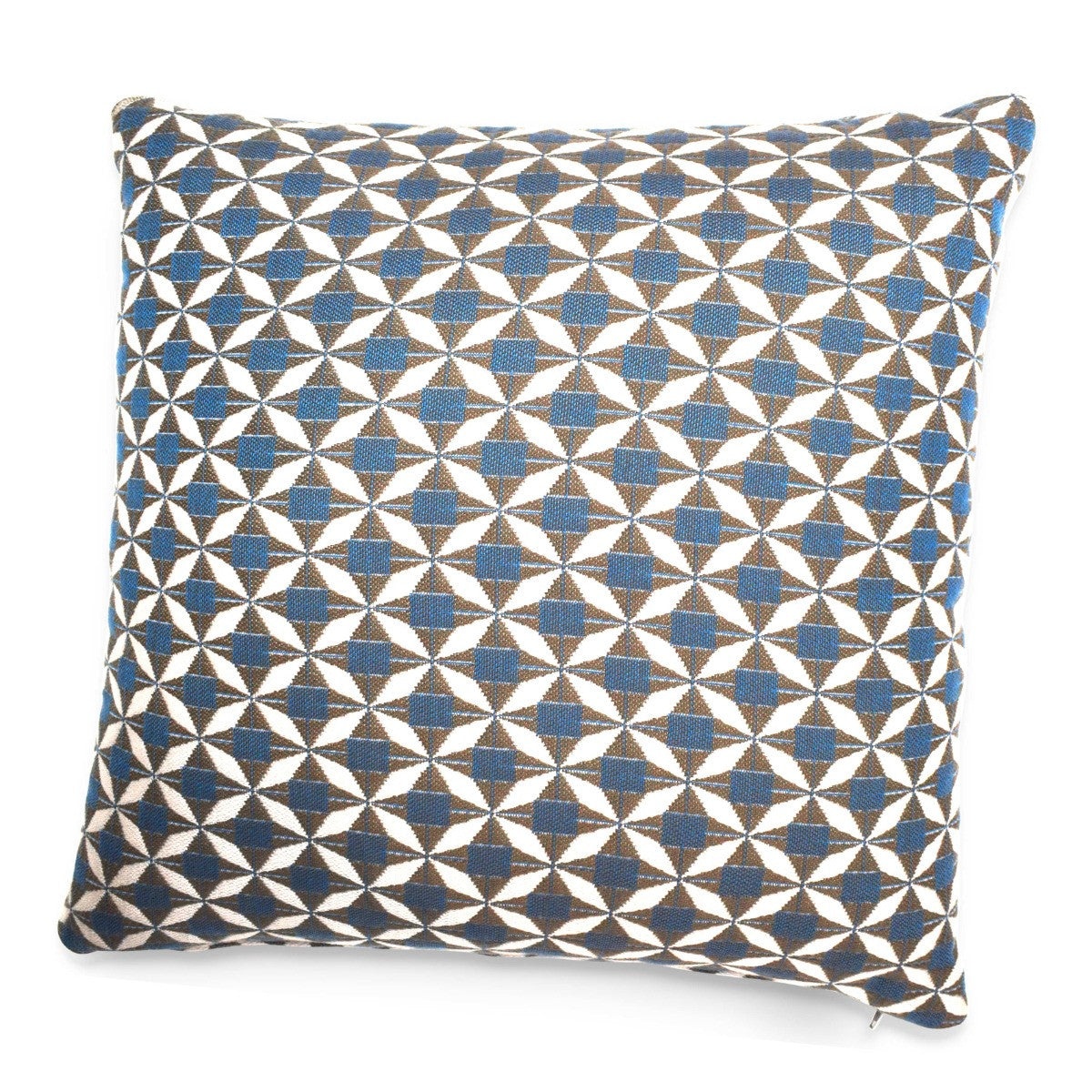 Set Of 2 Fabric Mosaic Blue Scatter Outdoor Square Cushion