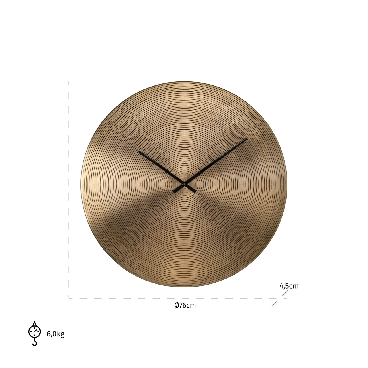 Richmond Interiors Aden Gold Plate Round Wall Clock